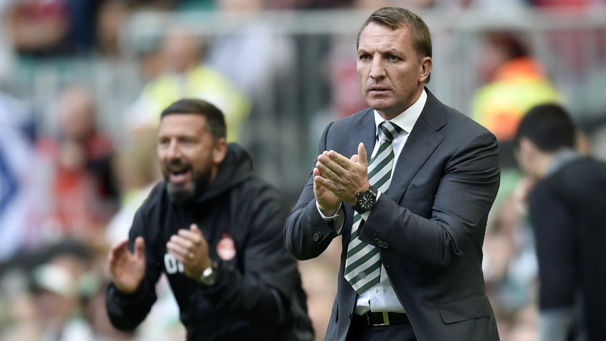 Aberdeen boss Derek McInnes and Celtic manager Brendan Rodgers