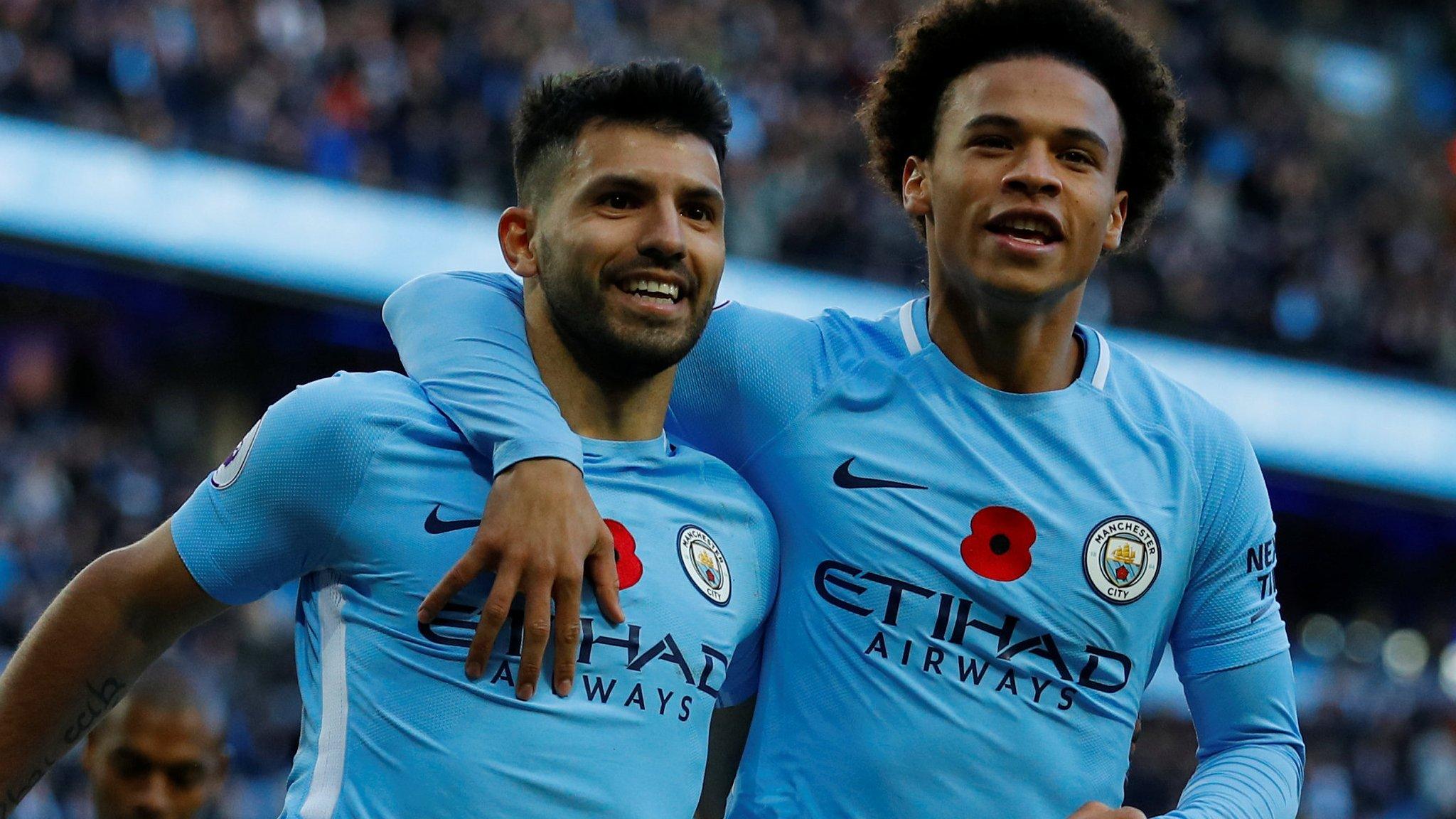 Sergio Aguero and Leroy Sane