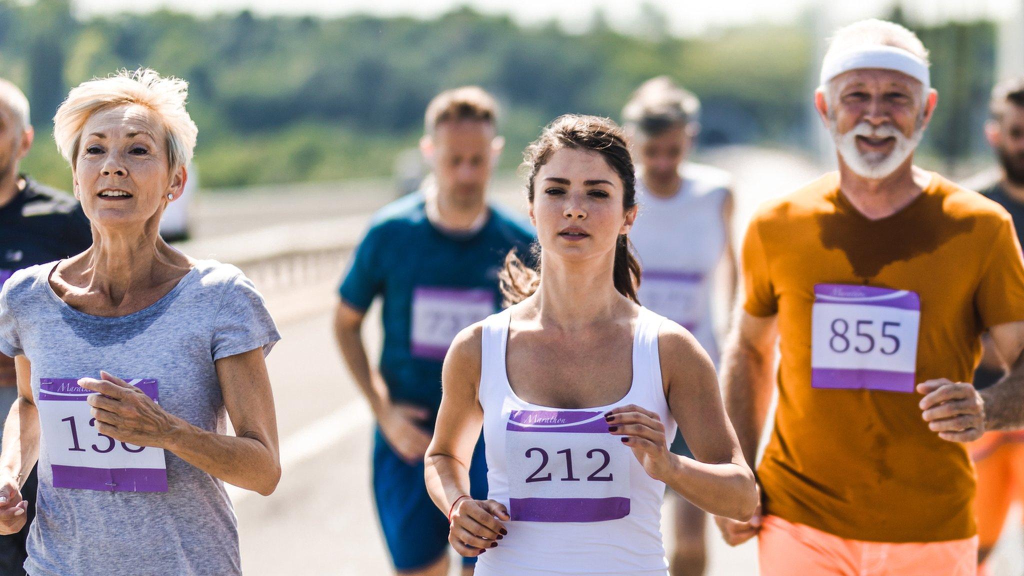 Group of mixed age runners