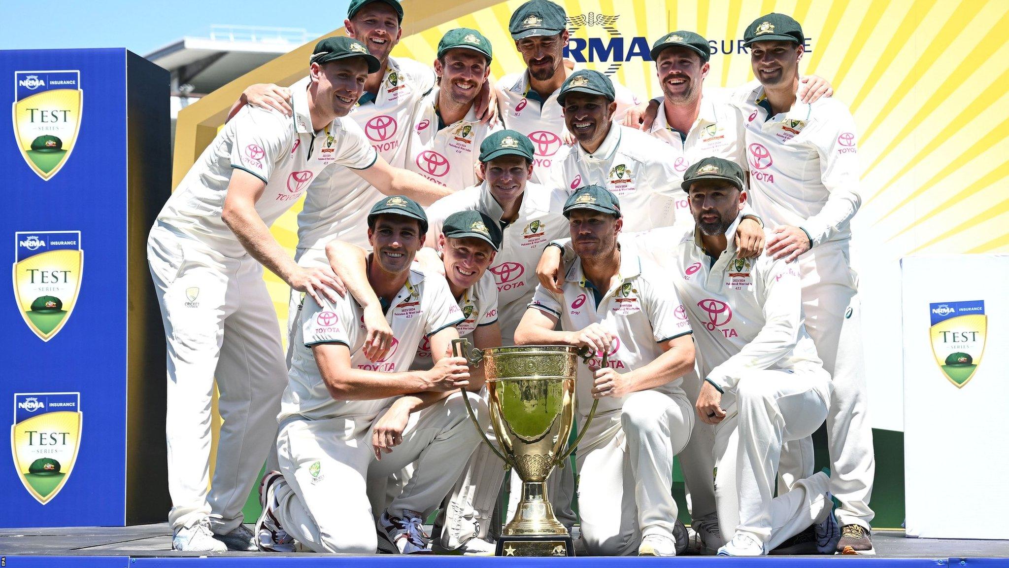 Australia with the Test series trophy