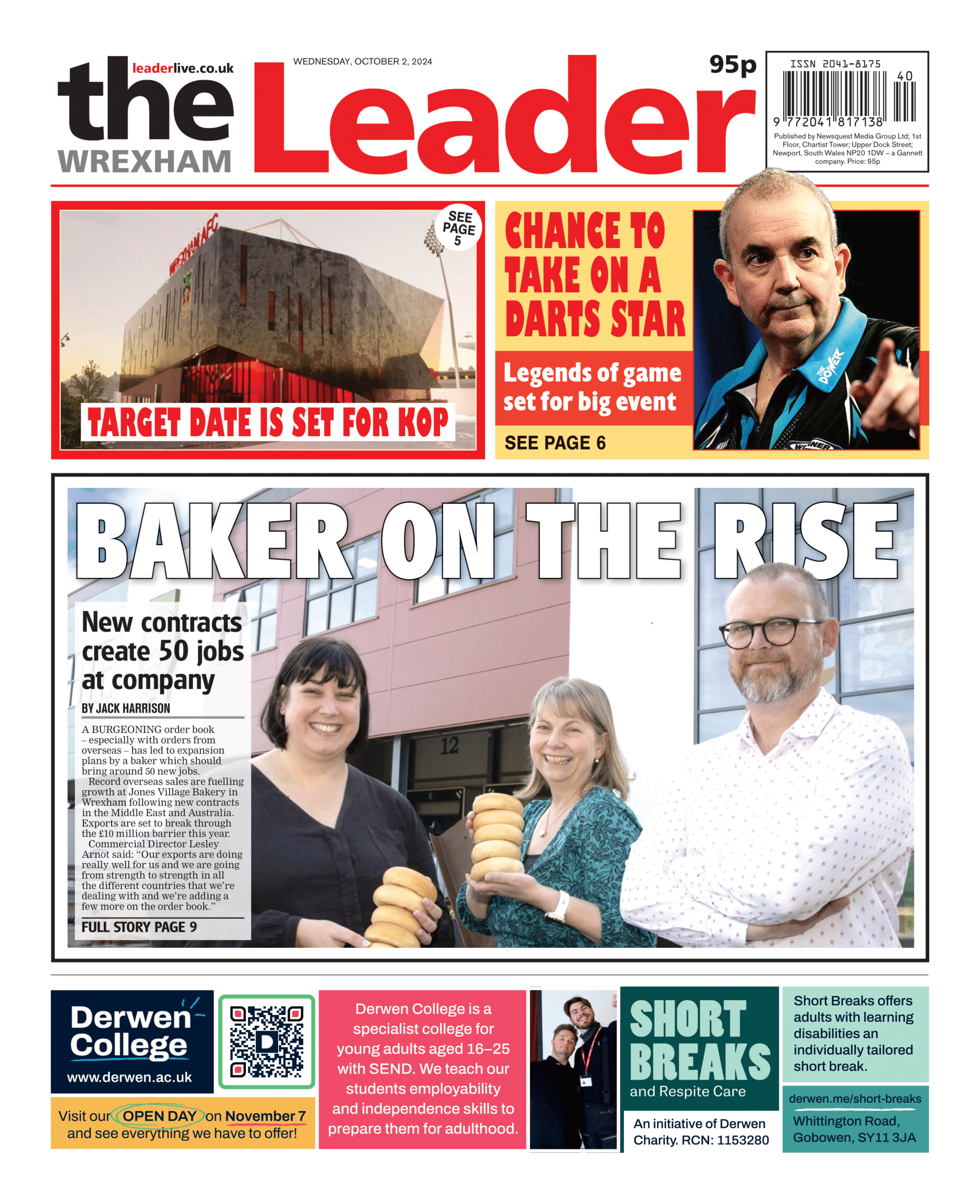 Wrexham Leader front page