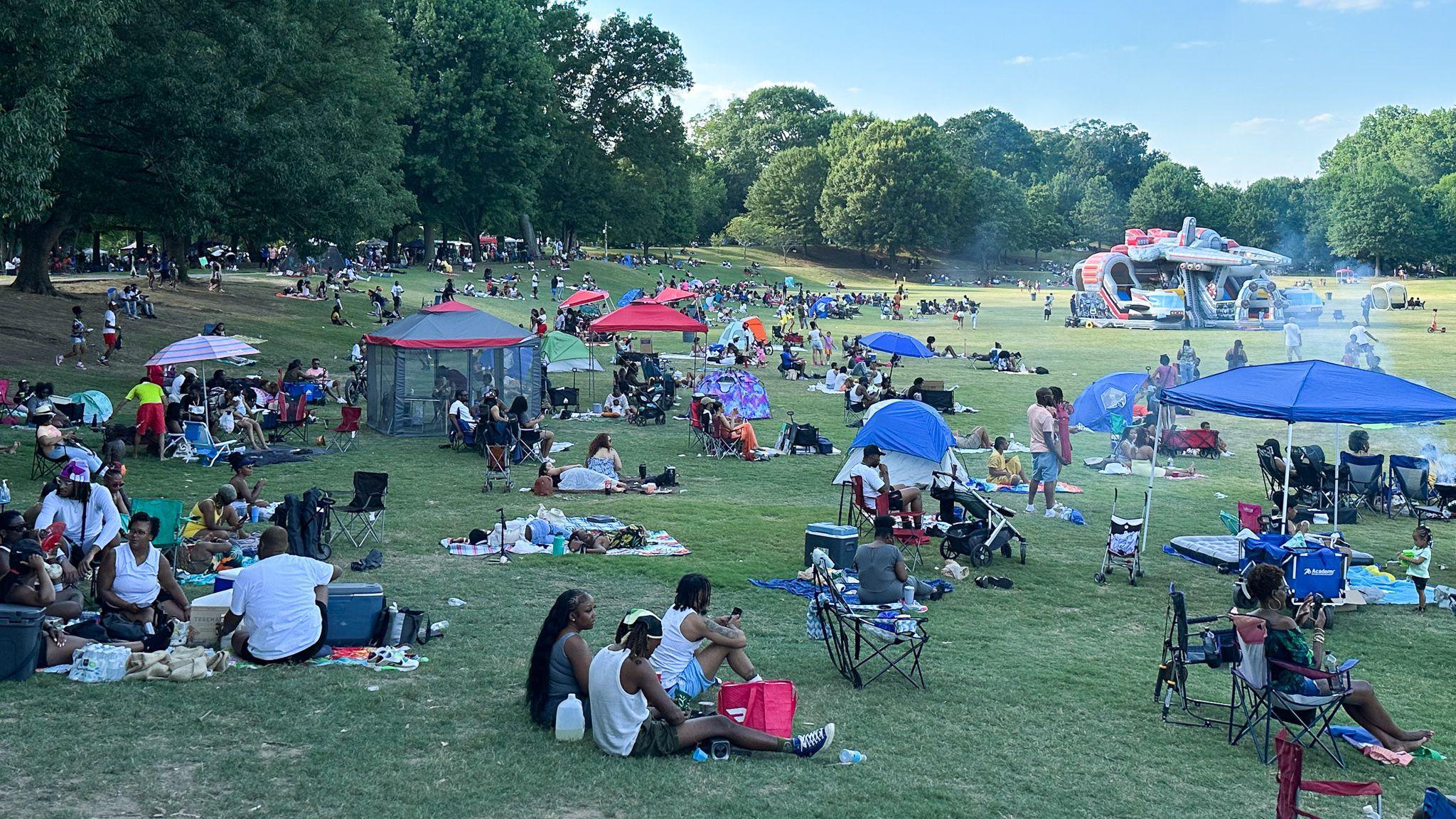 A large crowd was gathered on the final day of Atlanta's Juneteenth celebration on Sunday