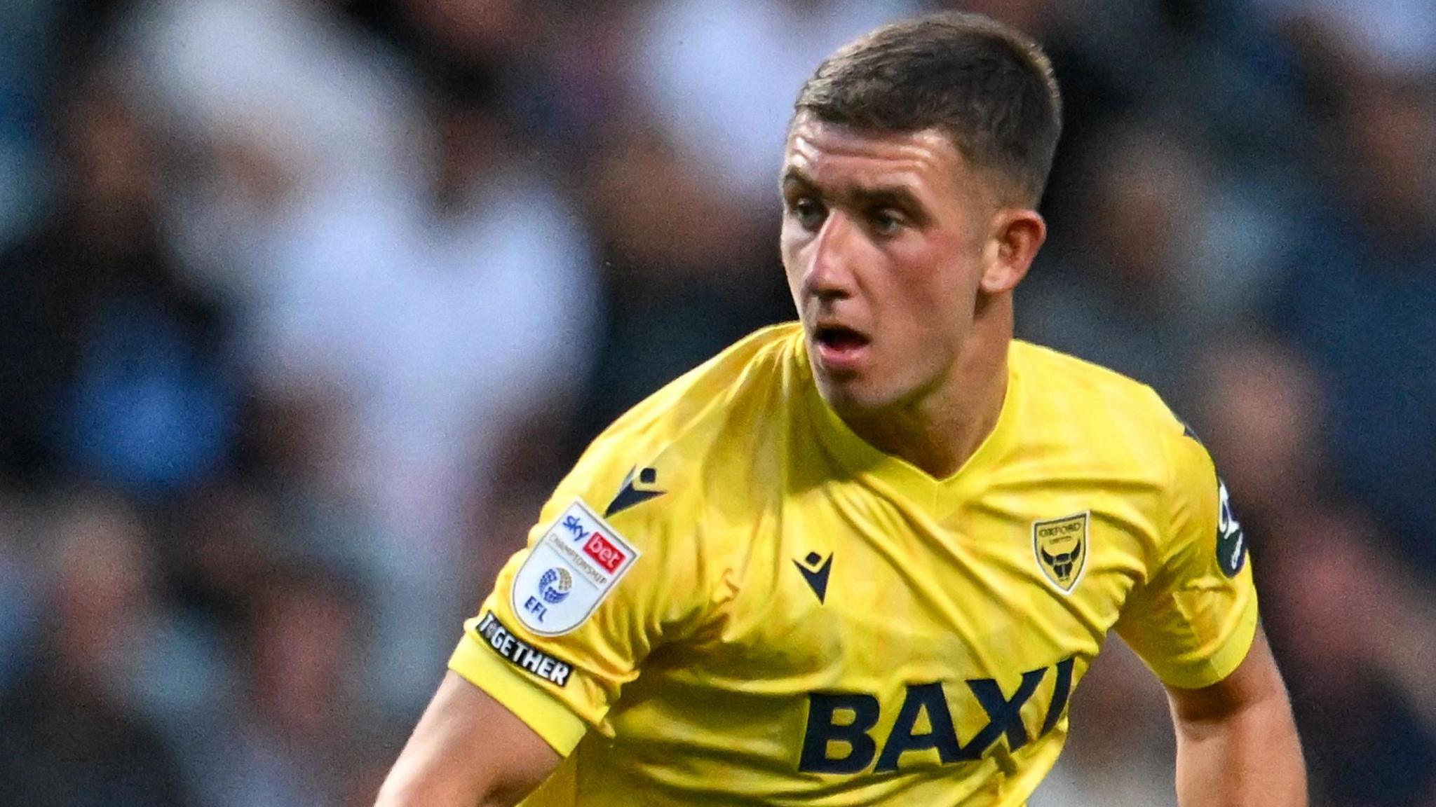 Cameron Brannagan sprints forward with the ball during the Championship match between Coventry City and Oxford United 