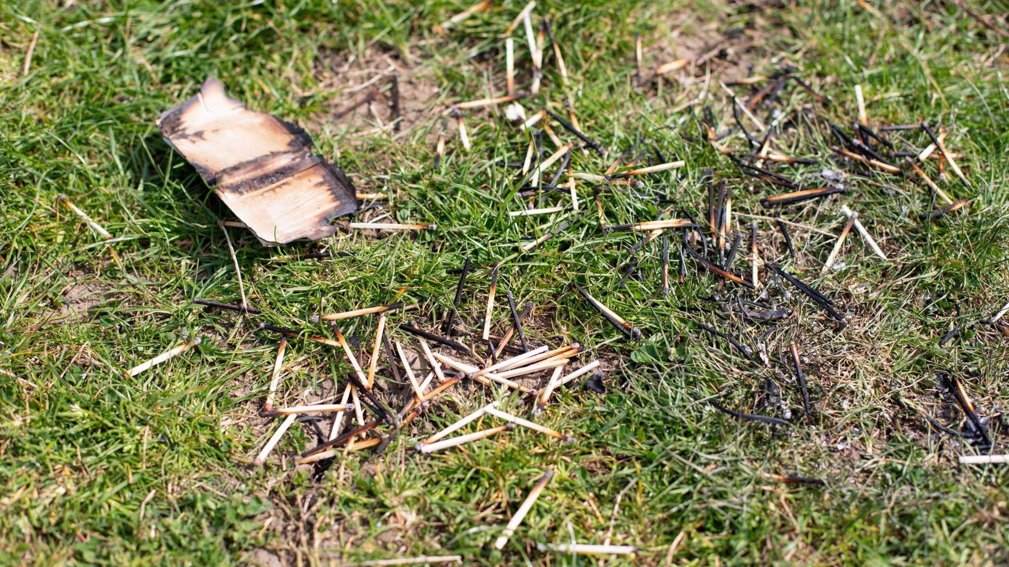 Matches on grassland