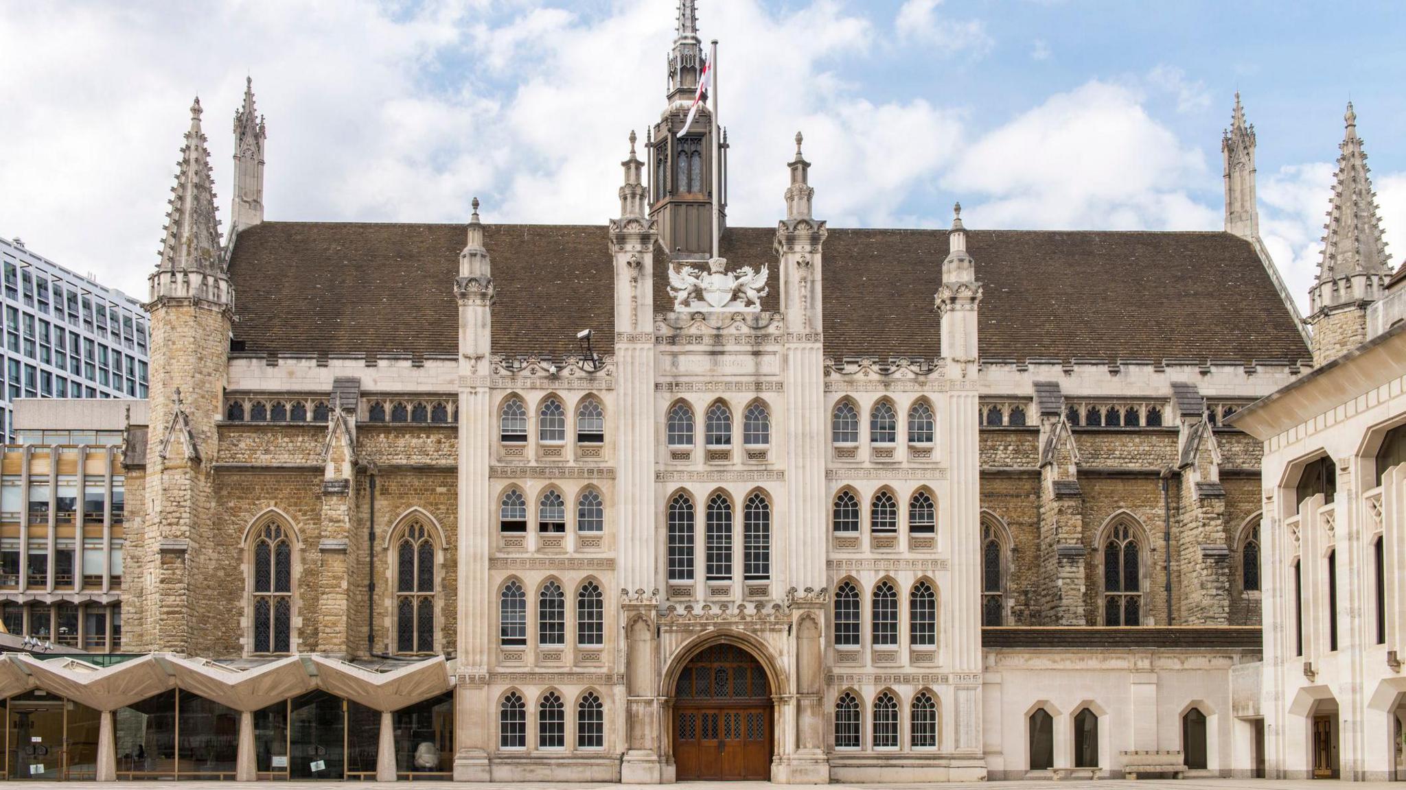 View of the Guildhall building at the City of London.