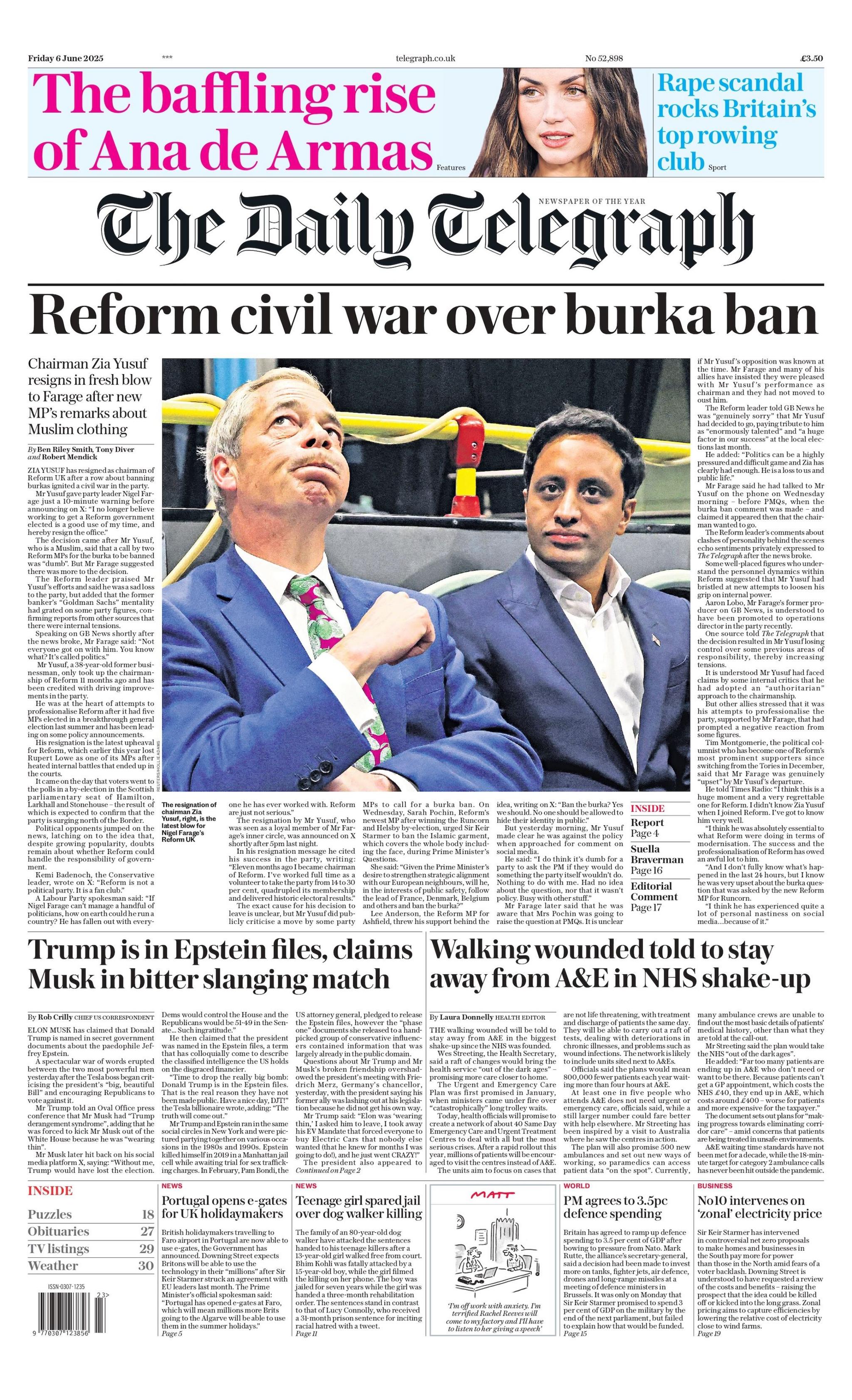 "Reform civil war over burka ban"