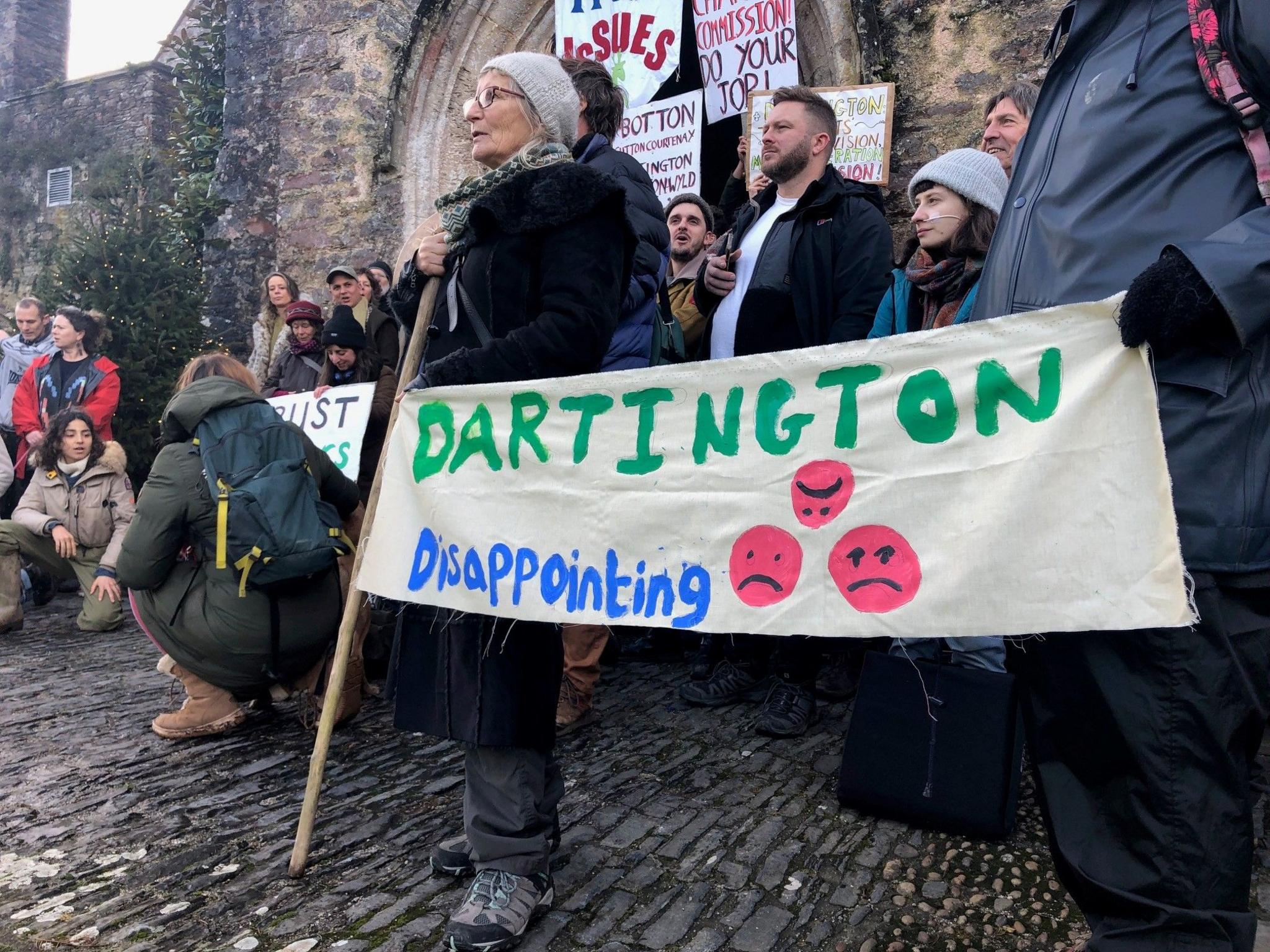 Protesters at Dartington