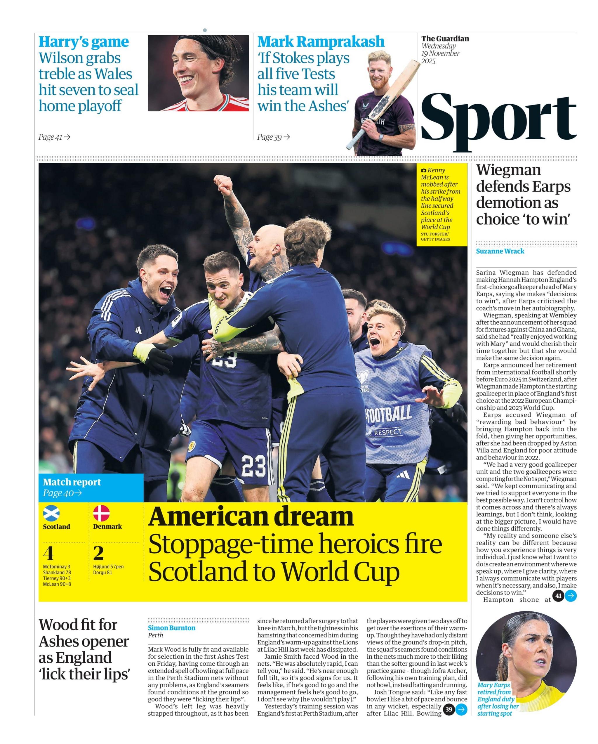 The Guardian sports section
