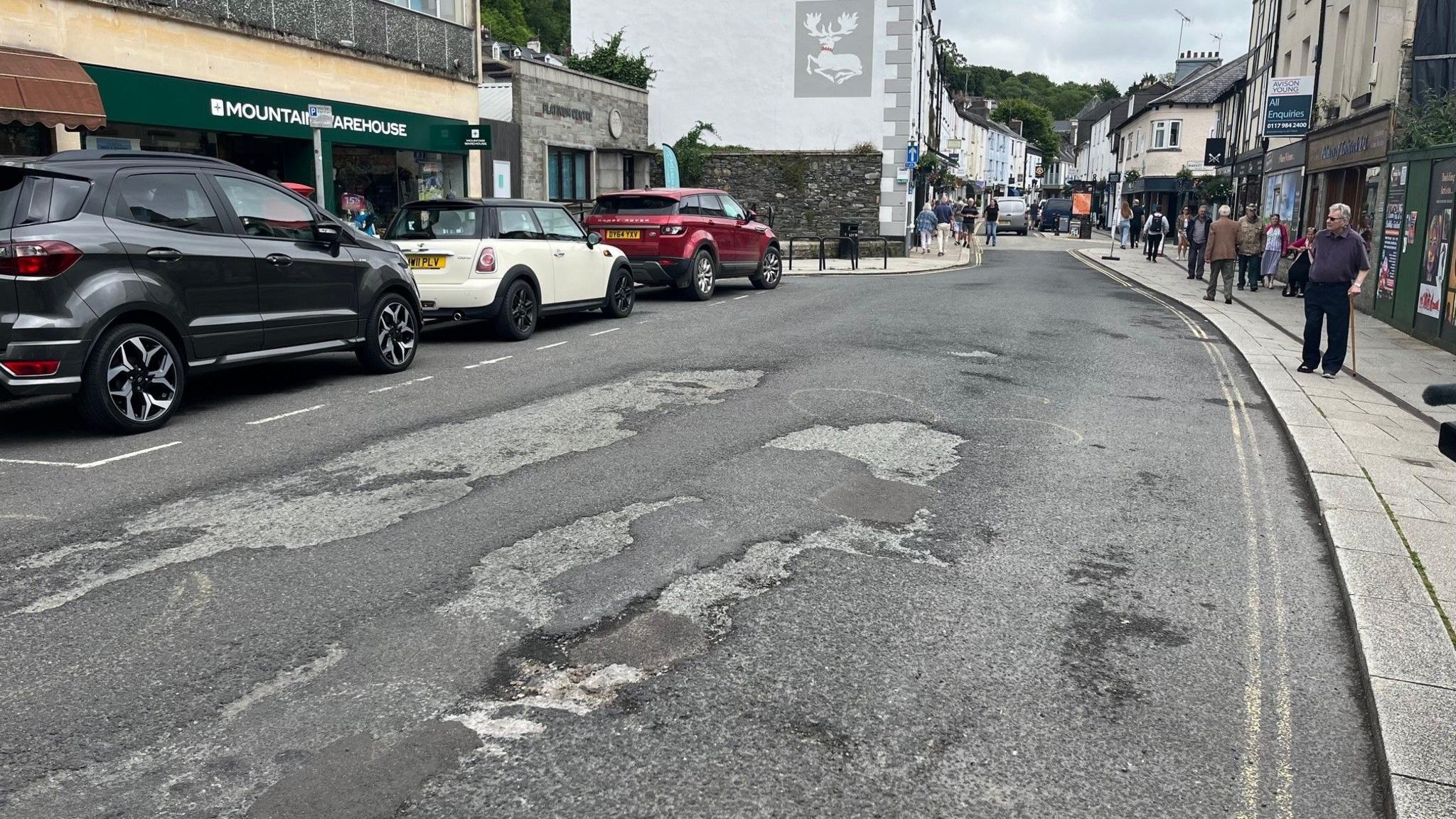 Pothole on road in Tavistock