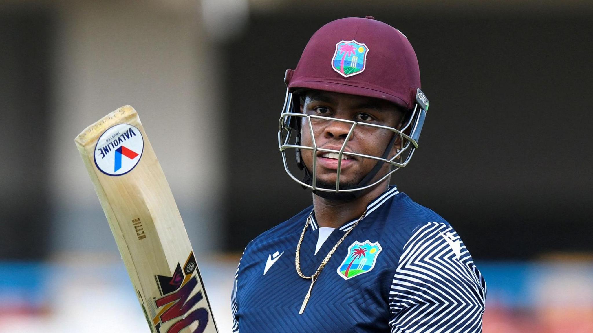Shimron Hetmyer batting for West Indies