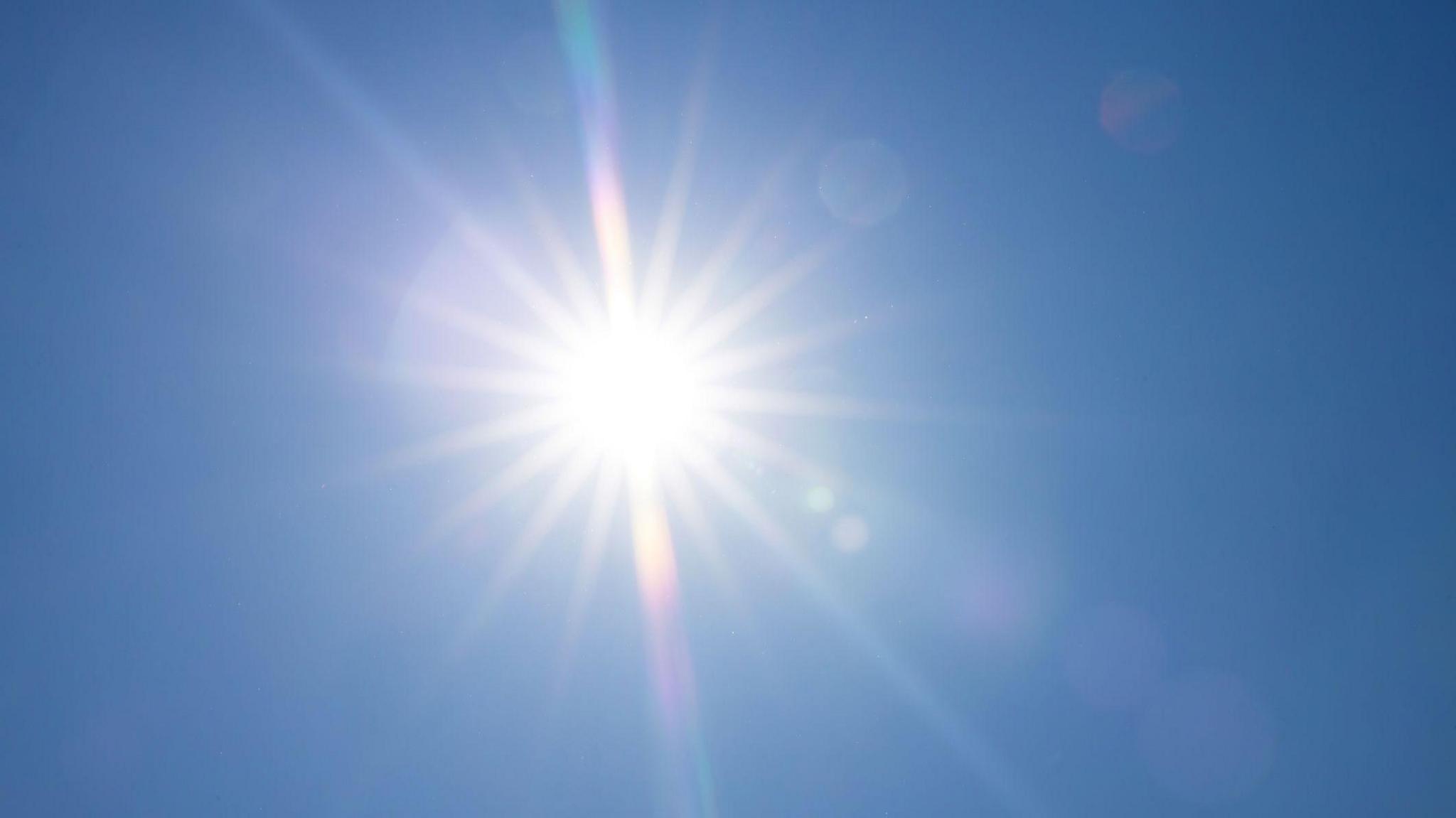 the sun shining