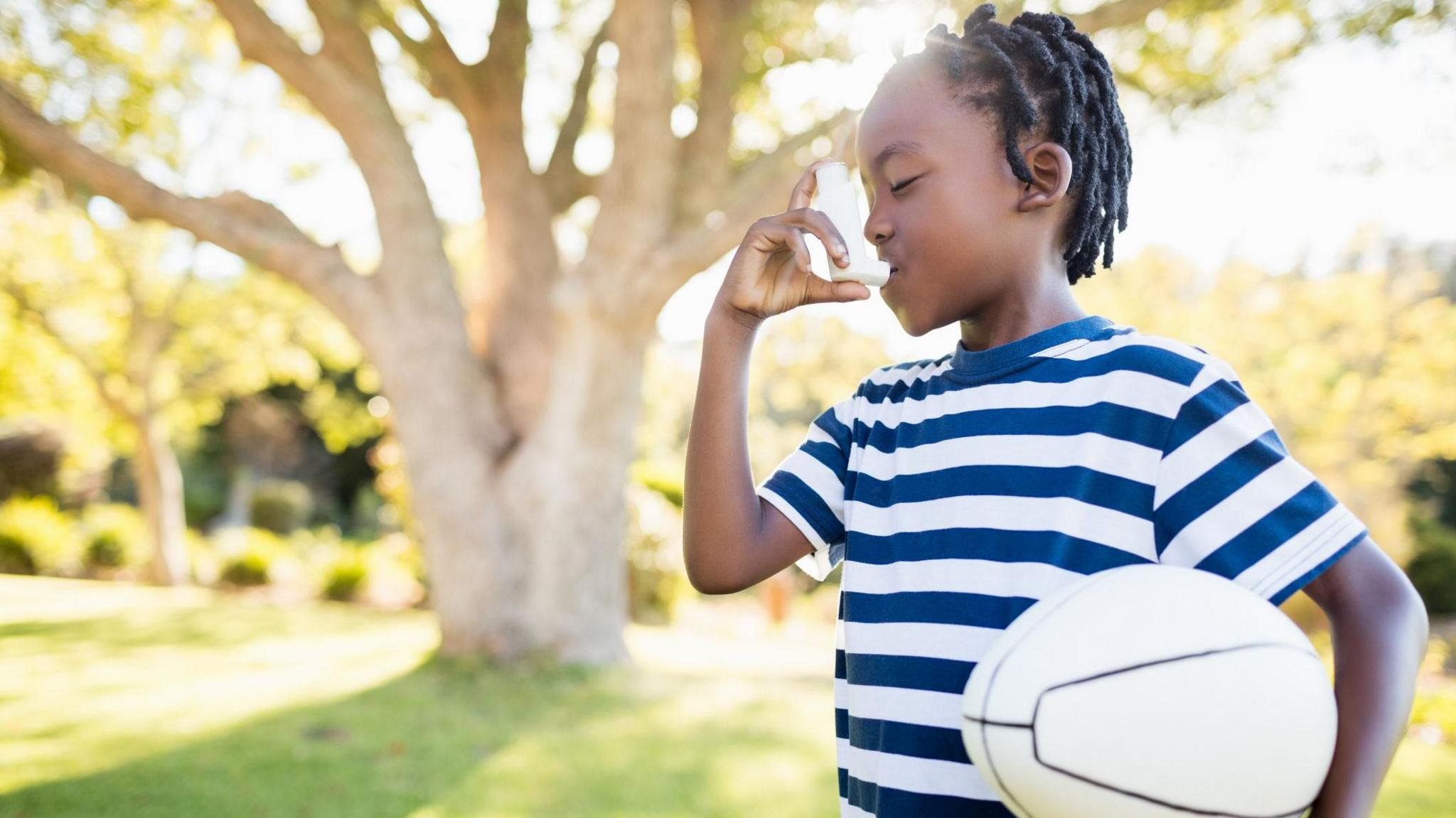 Boy with inhaler