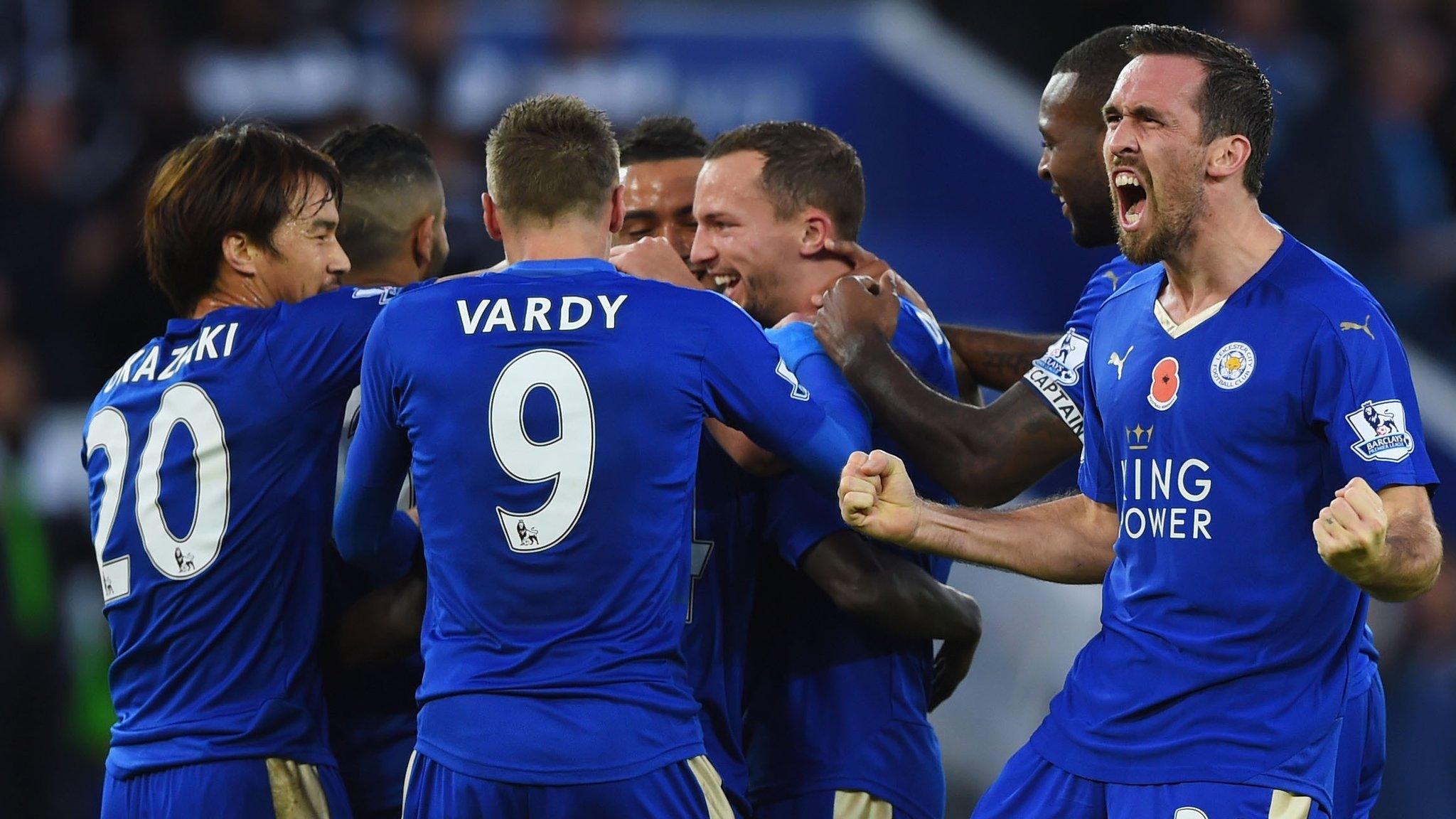 Leicester celebrate a goal