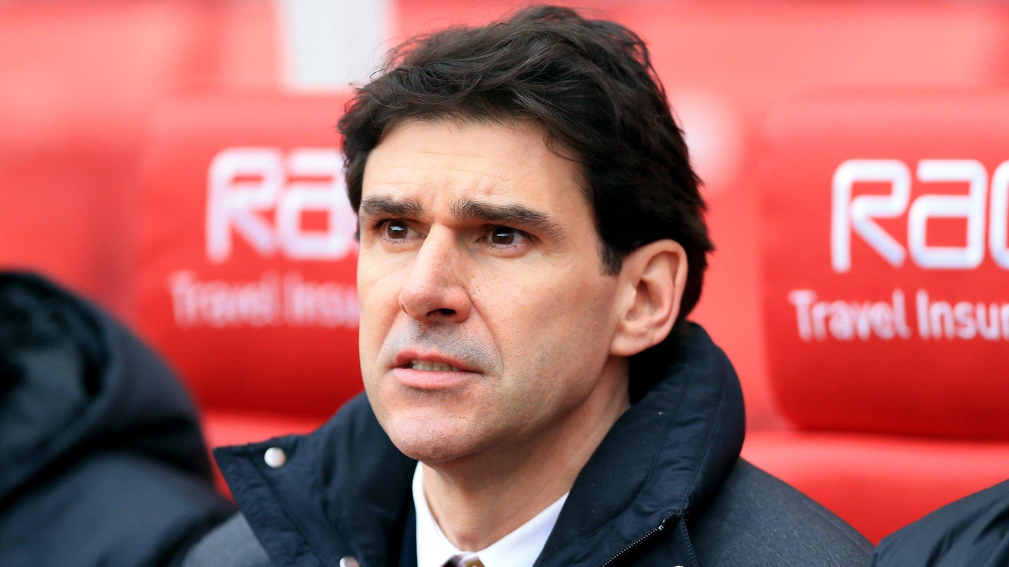 Middlesbrough boss Aitor Karanka watches his side face Stoke in the Premier League