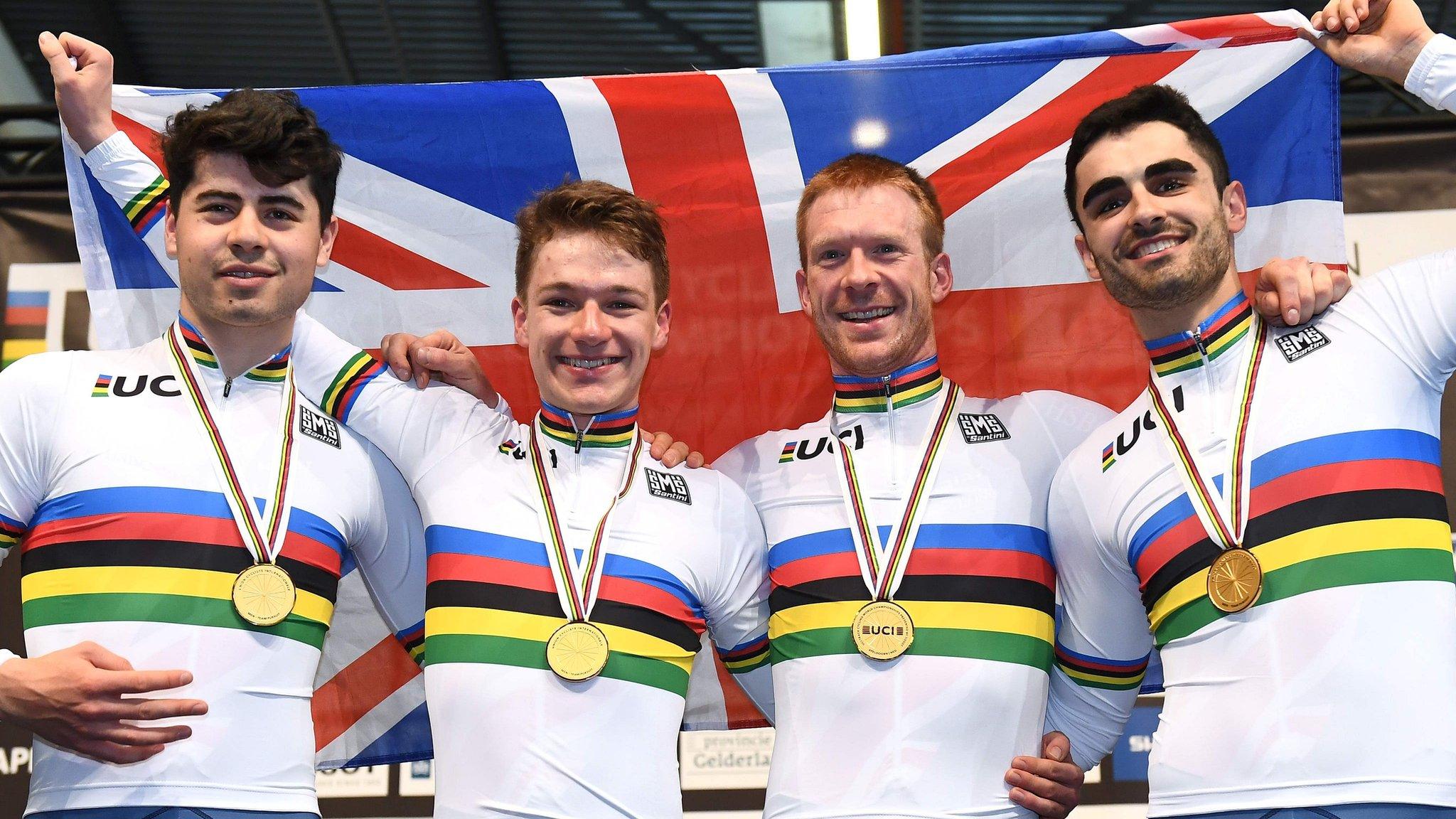 Charlie Tanfield, Ethan Hayter, Edward Clancy and Kian Emadi won men's team pursuit gold