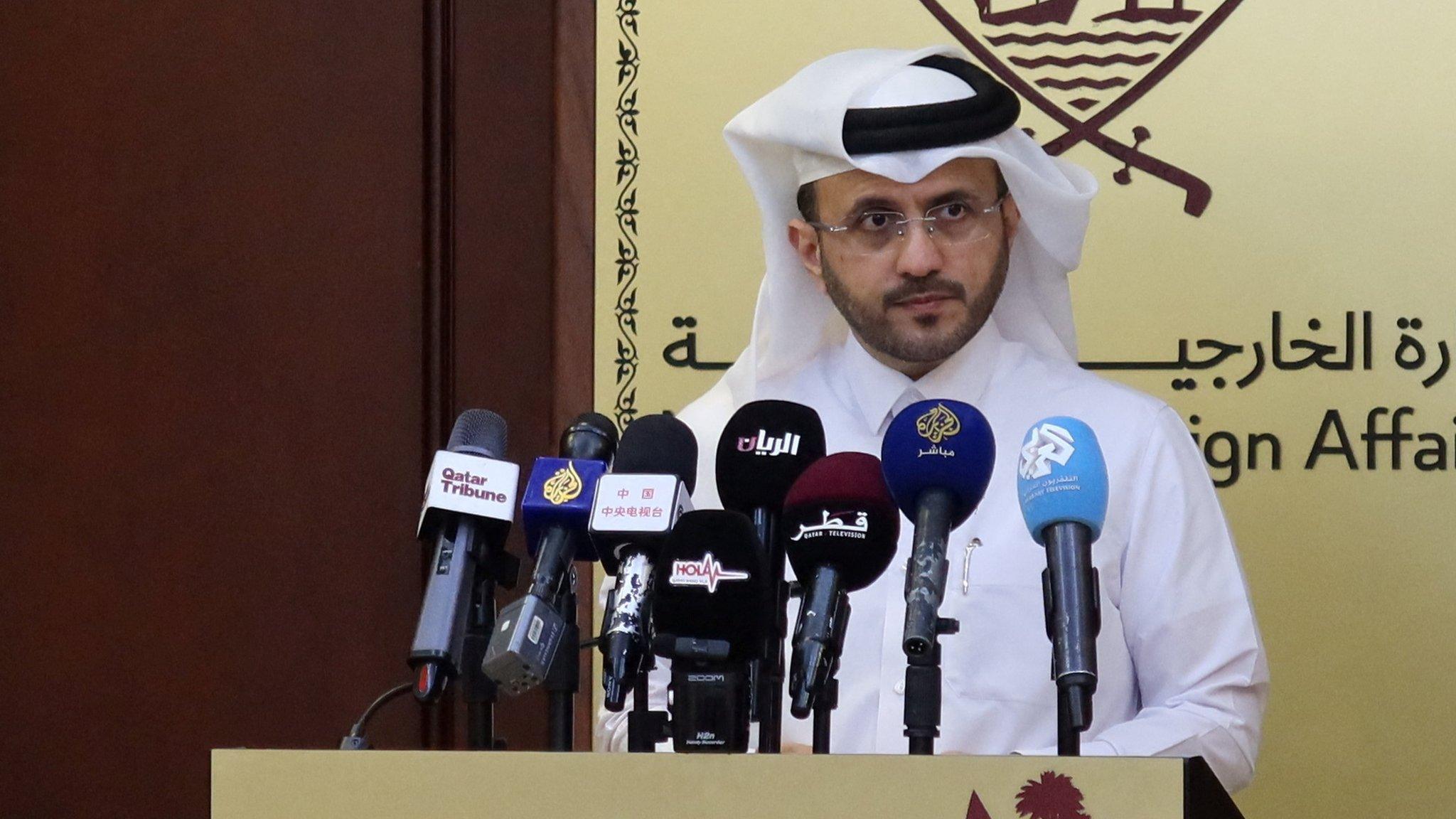 File photo showing Qatar's foreign ministry spokesman Majed al-Ansari in Doha, Qatar (28 November 2023)