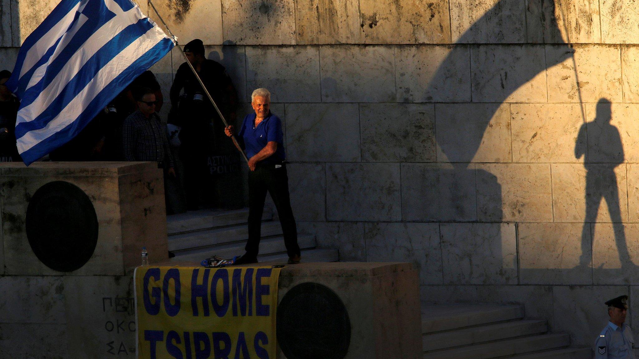 Greek protester