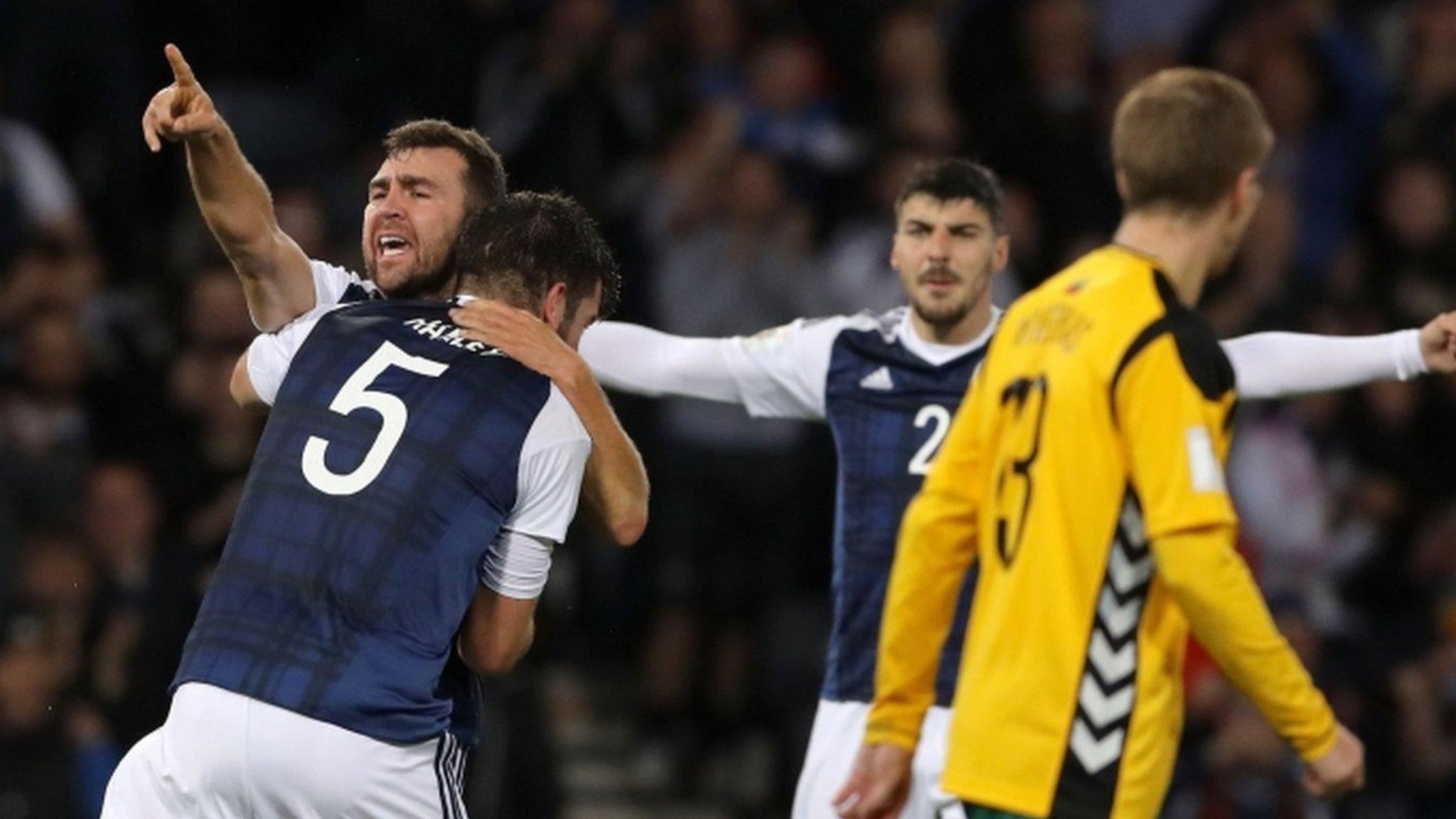 Scotland celebrate James McArthur's equaliser