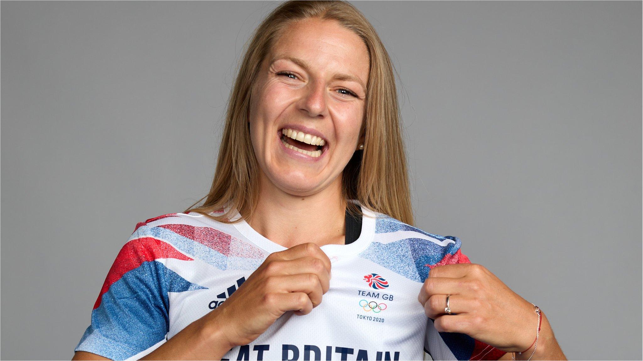 Neah Evans shows off her Team GB shirt