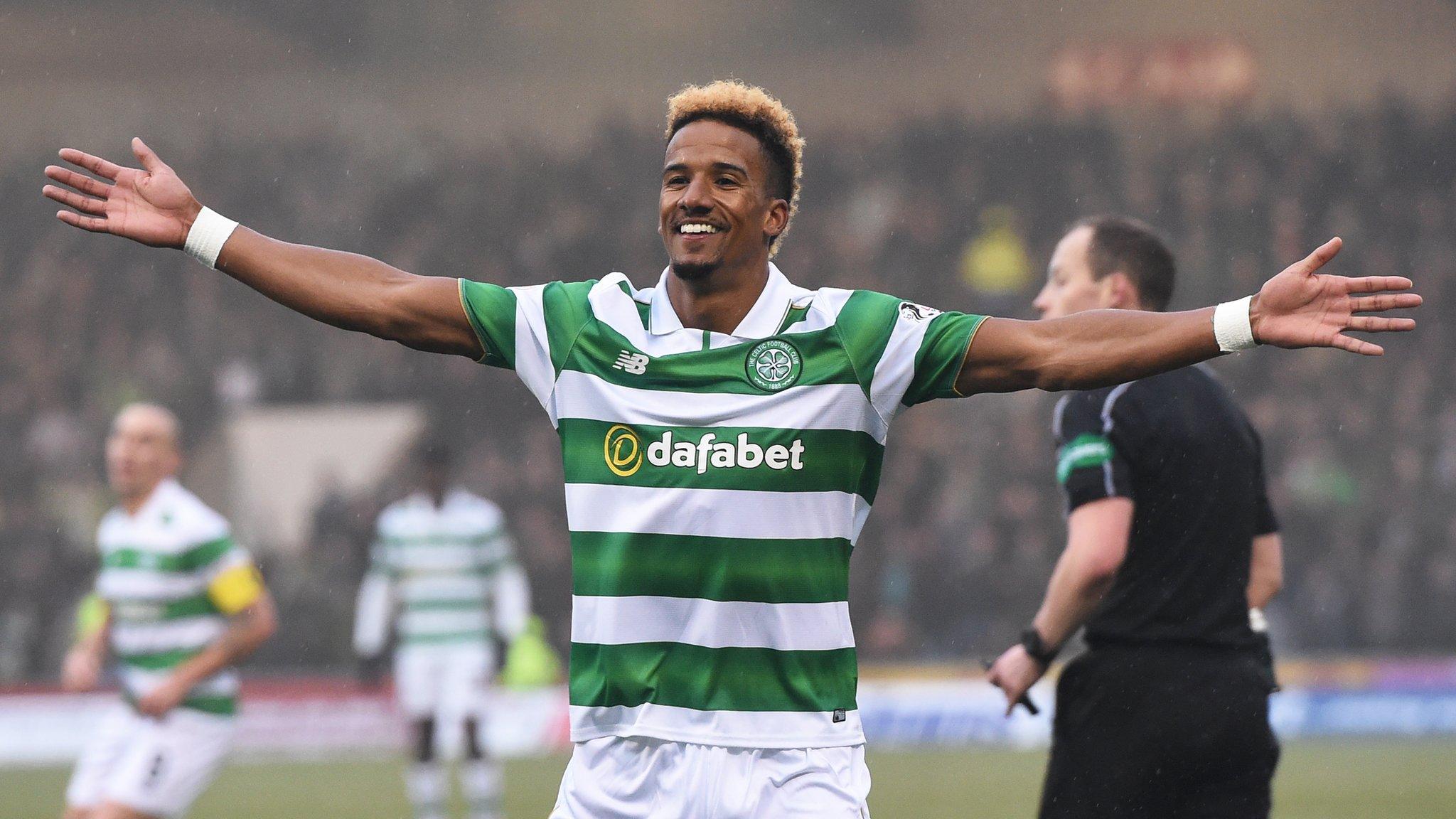 Scott Sinclair celebrates his stunning strike