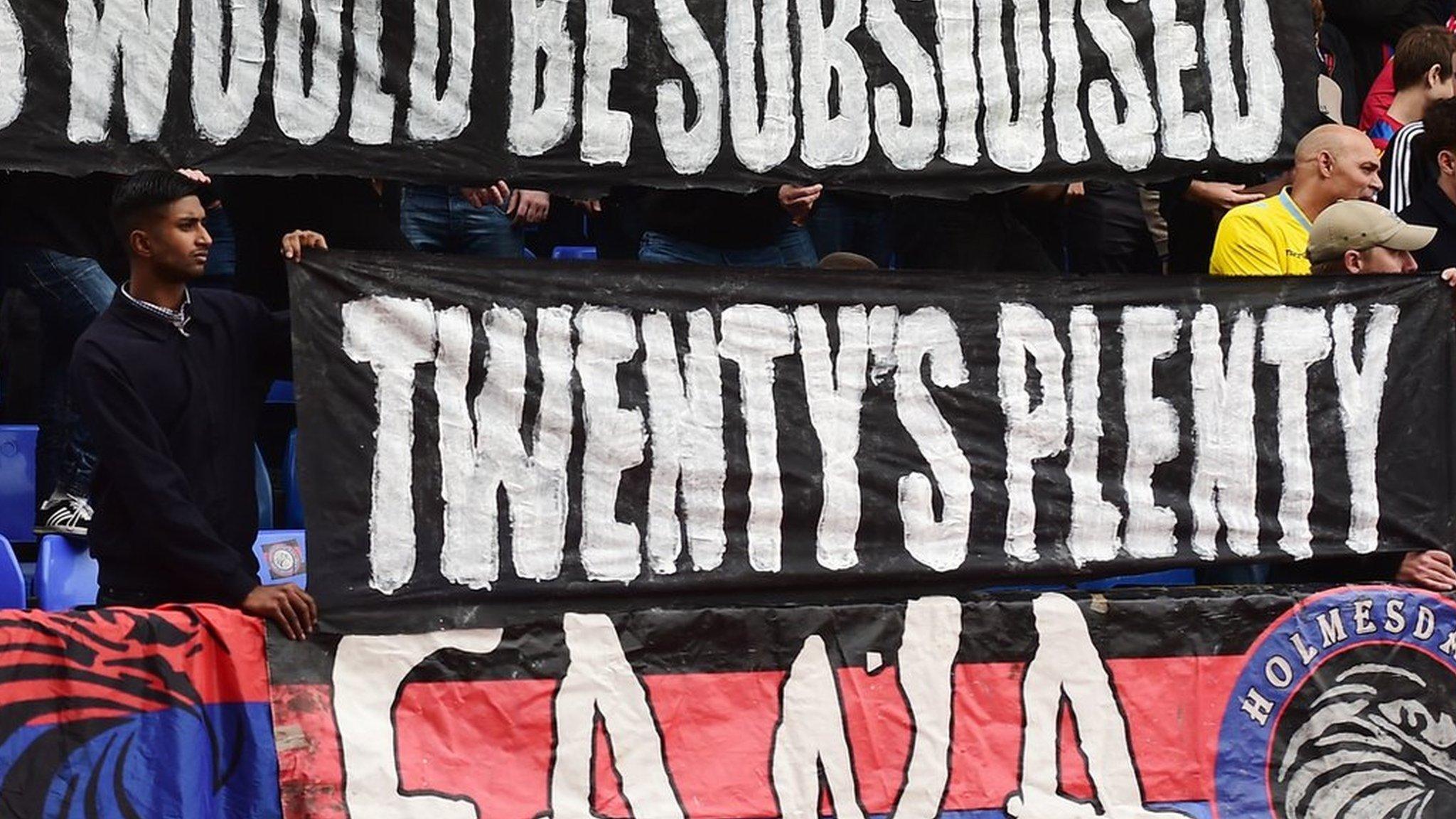 Fans protest at Crystal Palace