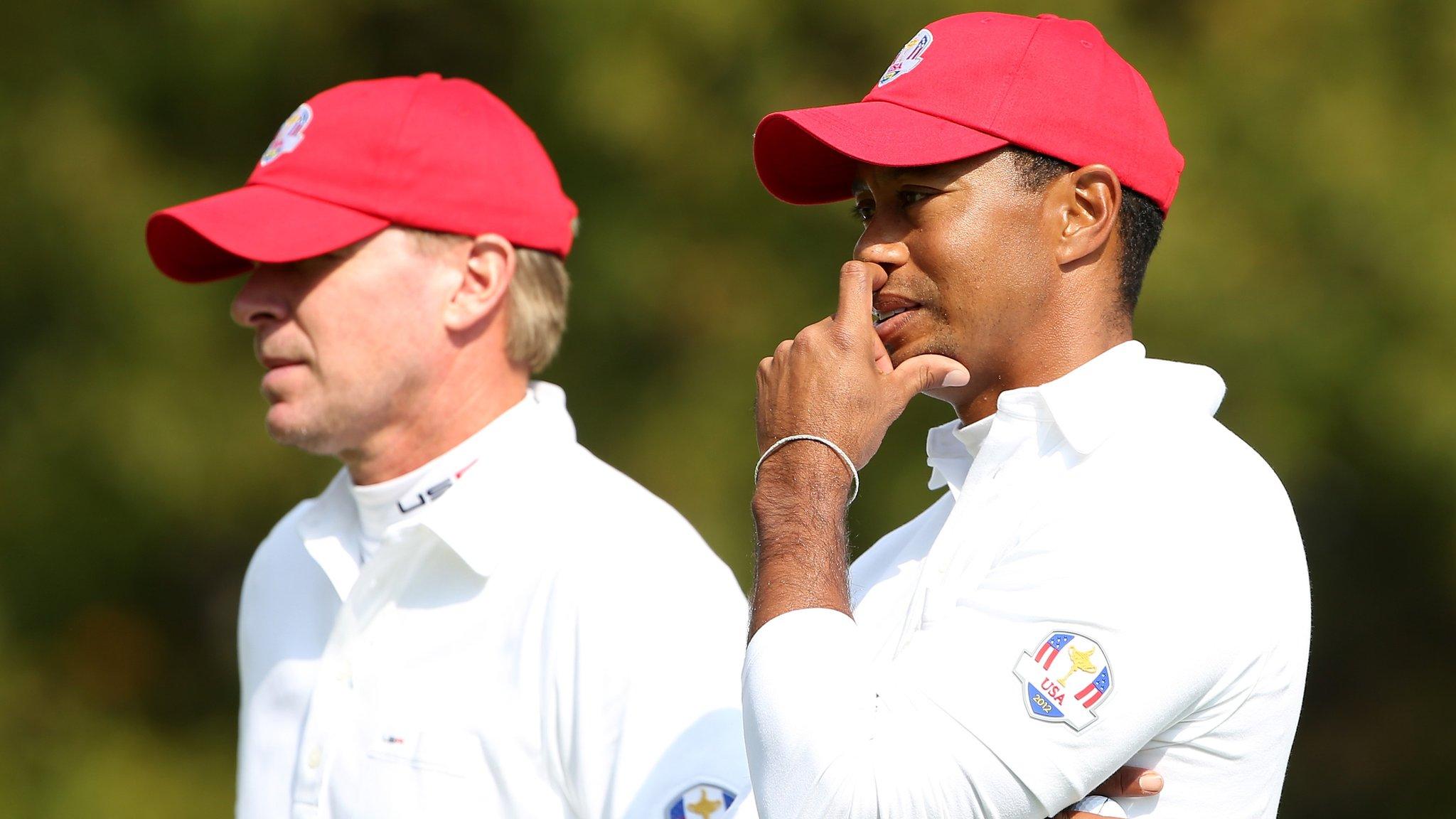 Steve Stricker and Tiger Woods