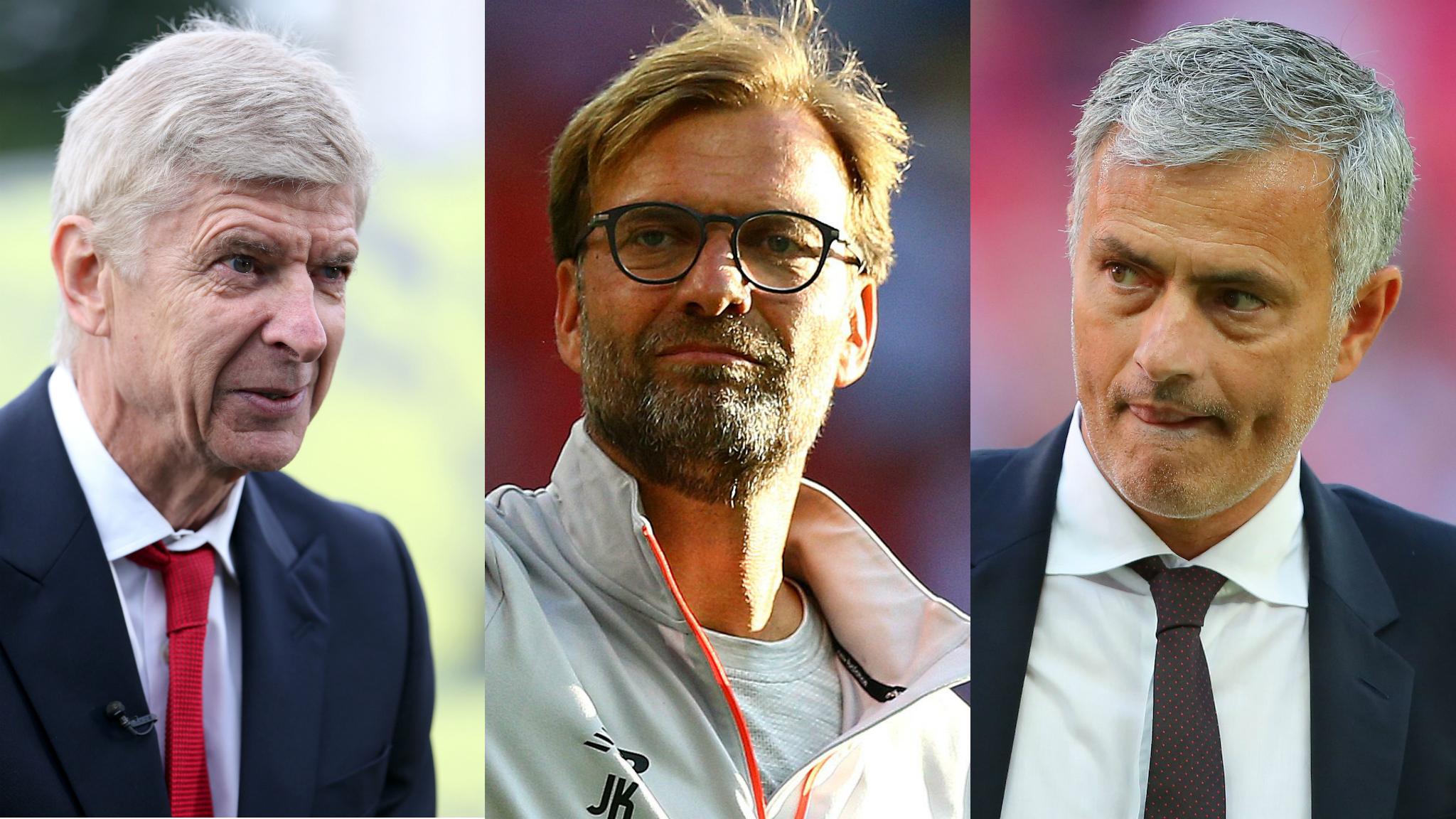 Arsene Wenger, Jurgen Klopp and Jose Mourinho