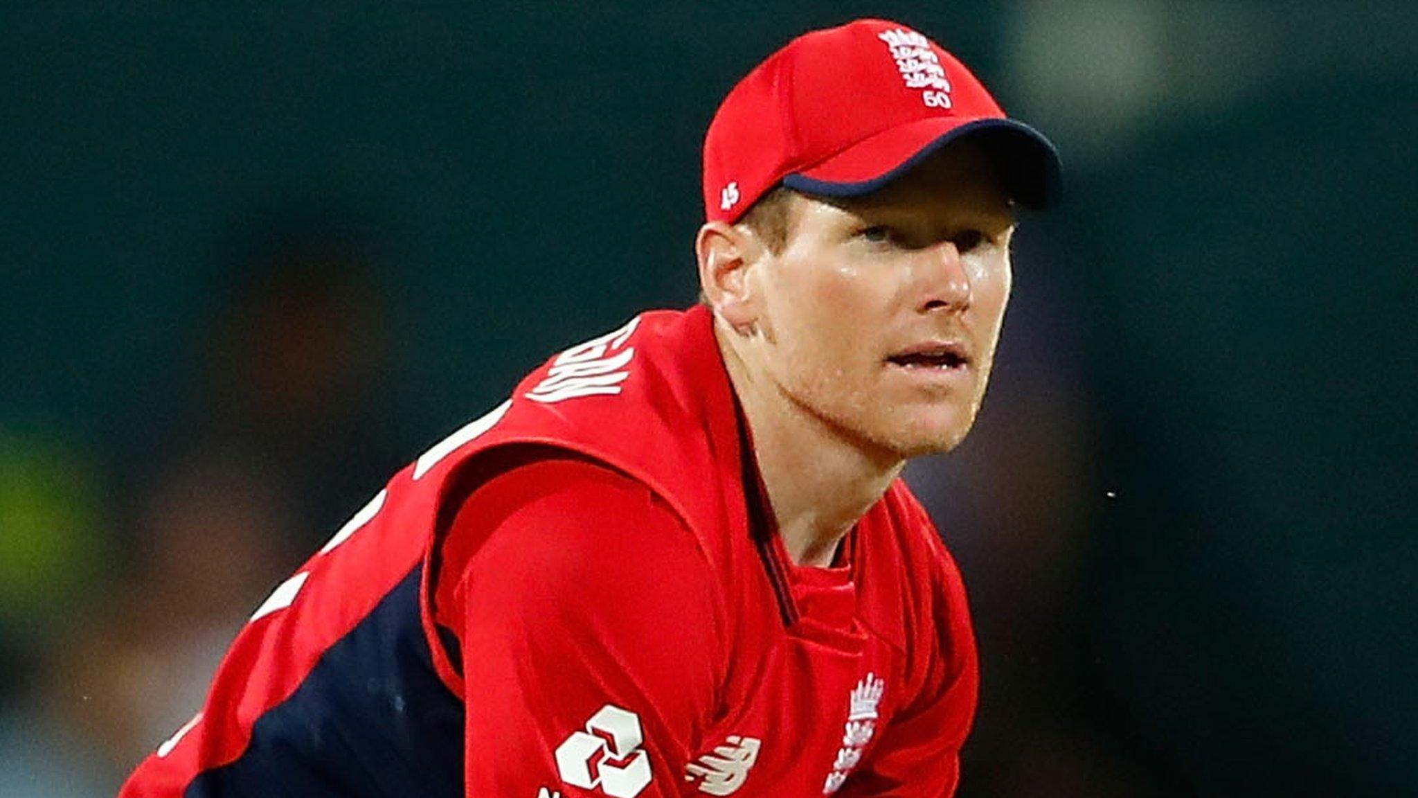 England captain Eoin Morgan looks on during T20 defeat by Australia