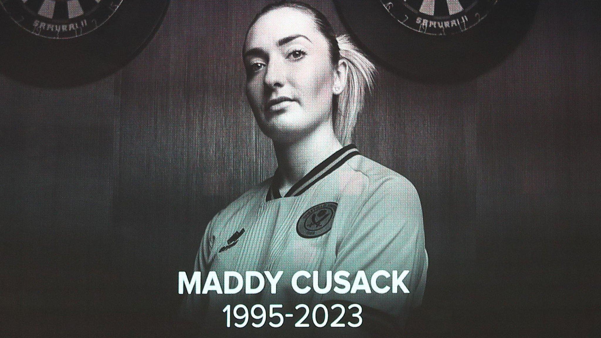 The big screen showed a tribute to Maddy Cusack