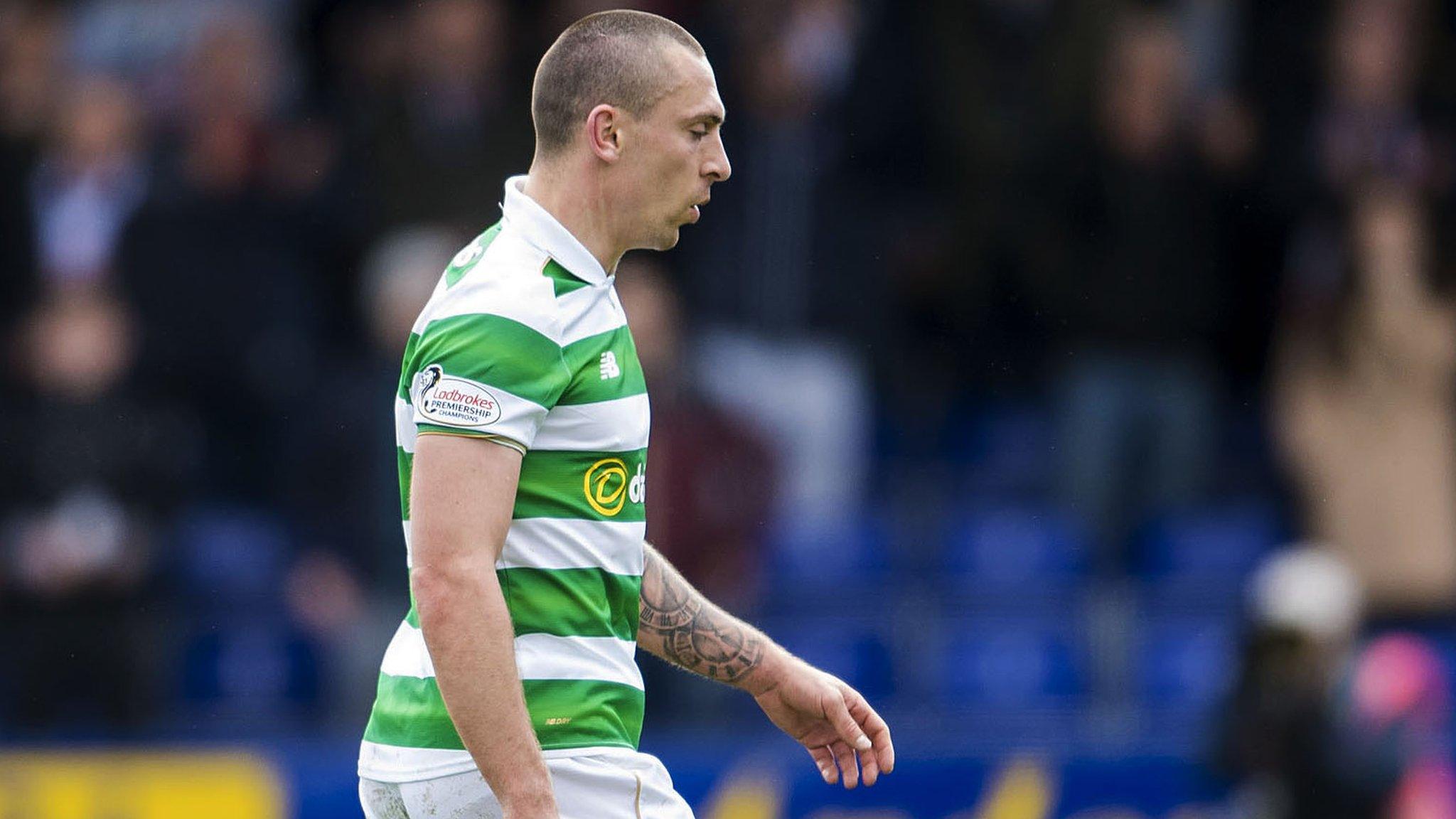 Scott Brown was sent off in the 2-2 draw with Ross County