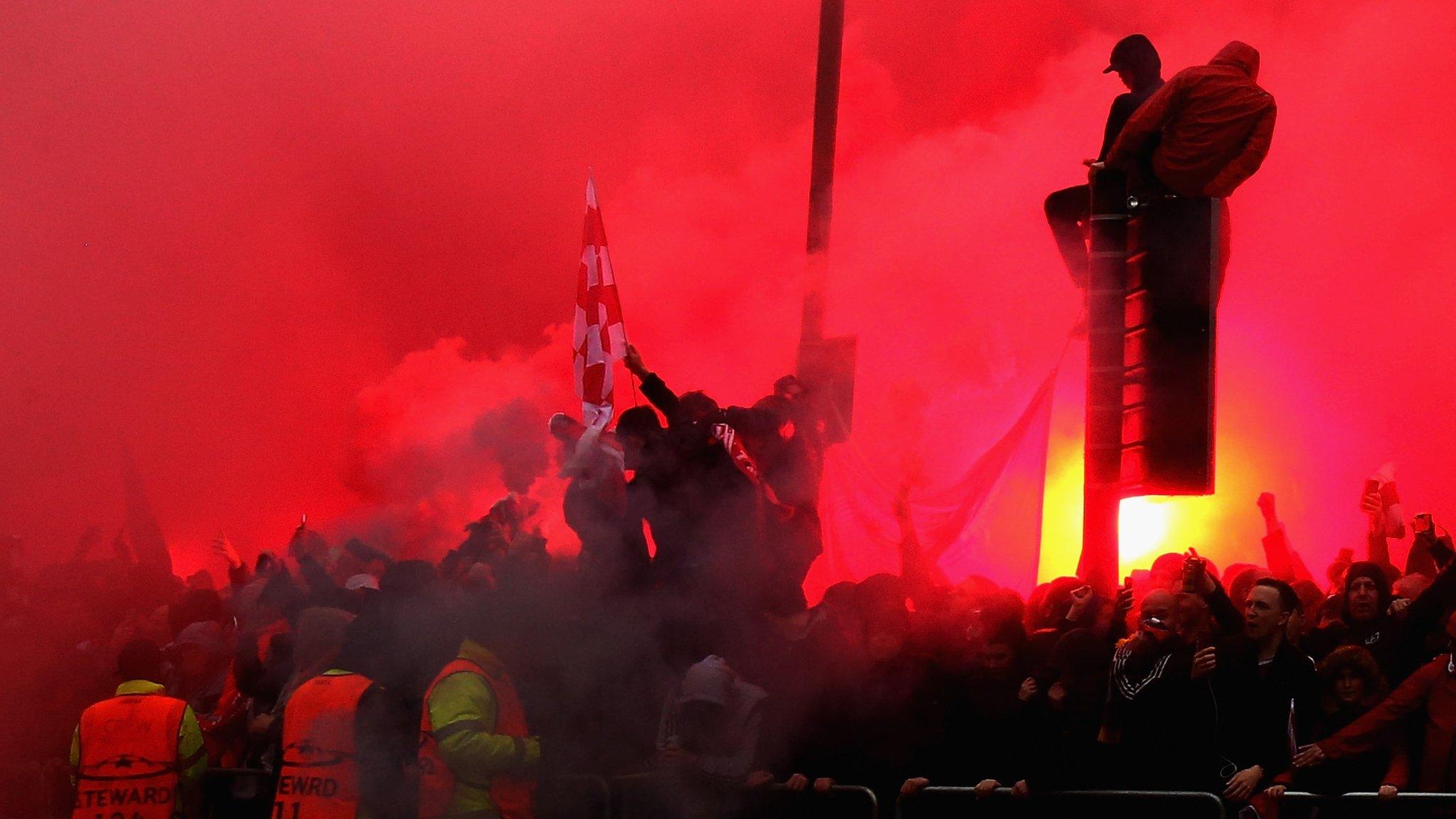 Fans set off flares