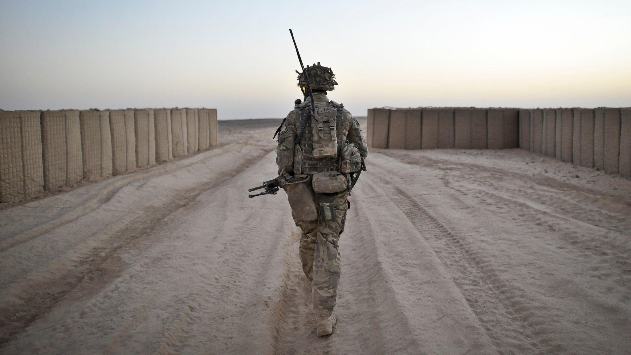 A British soldier in Afghanistan