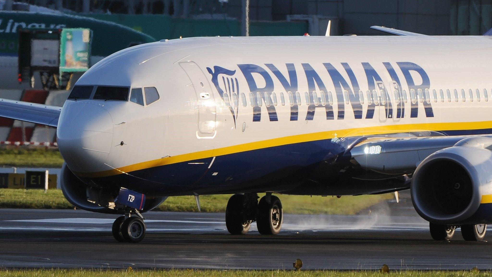 A Ryanair Boeing 737 at Dublin Airport, Ireland, 28 September 2017.