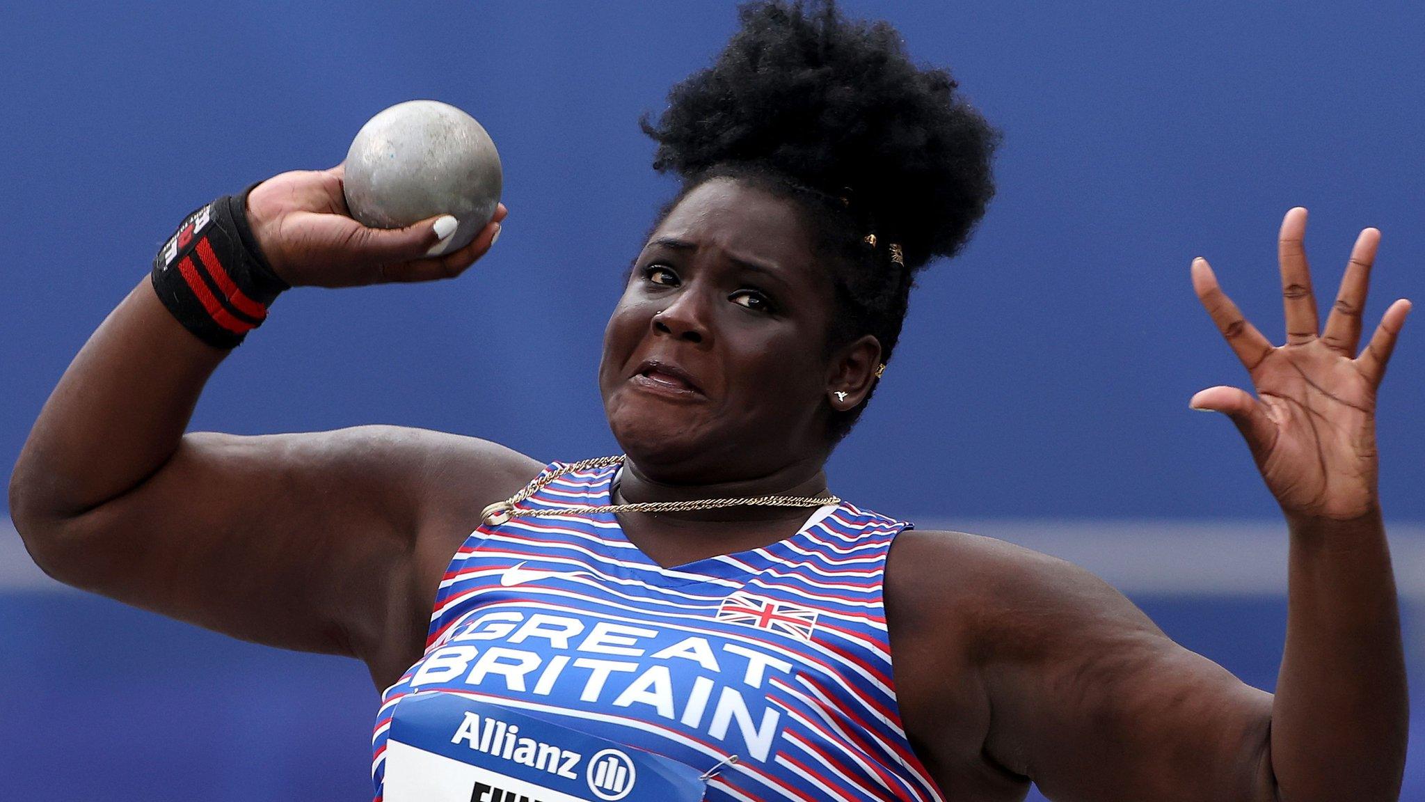 Funmi Oduwaiye throws the shot put