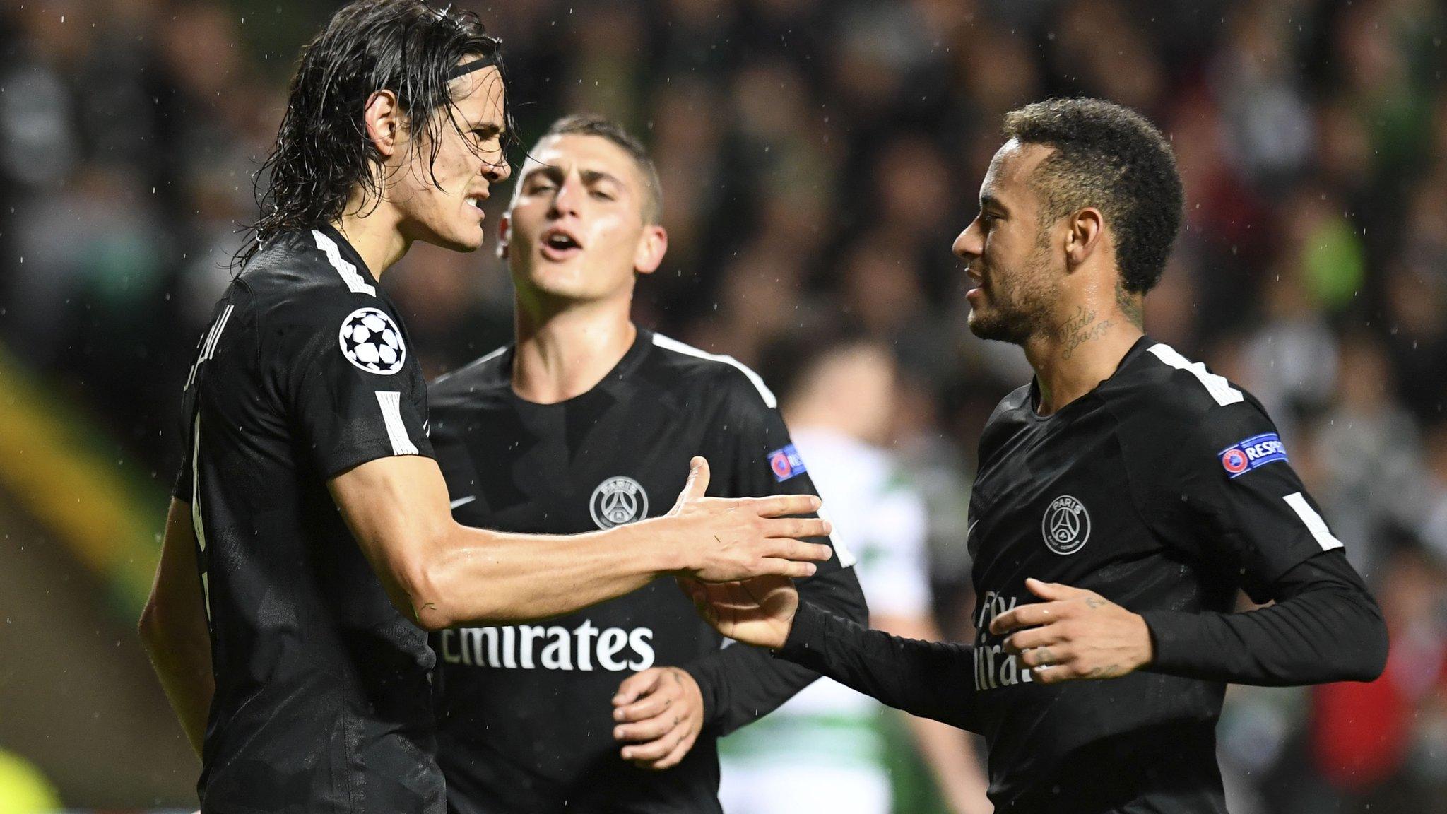 Cavani and Neymar celebrate