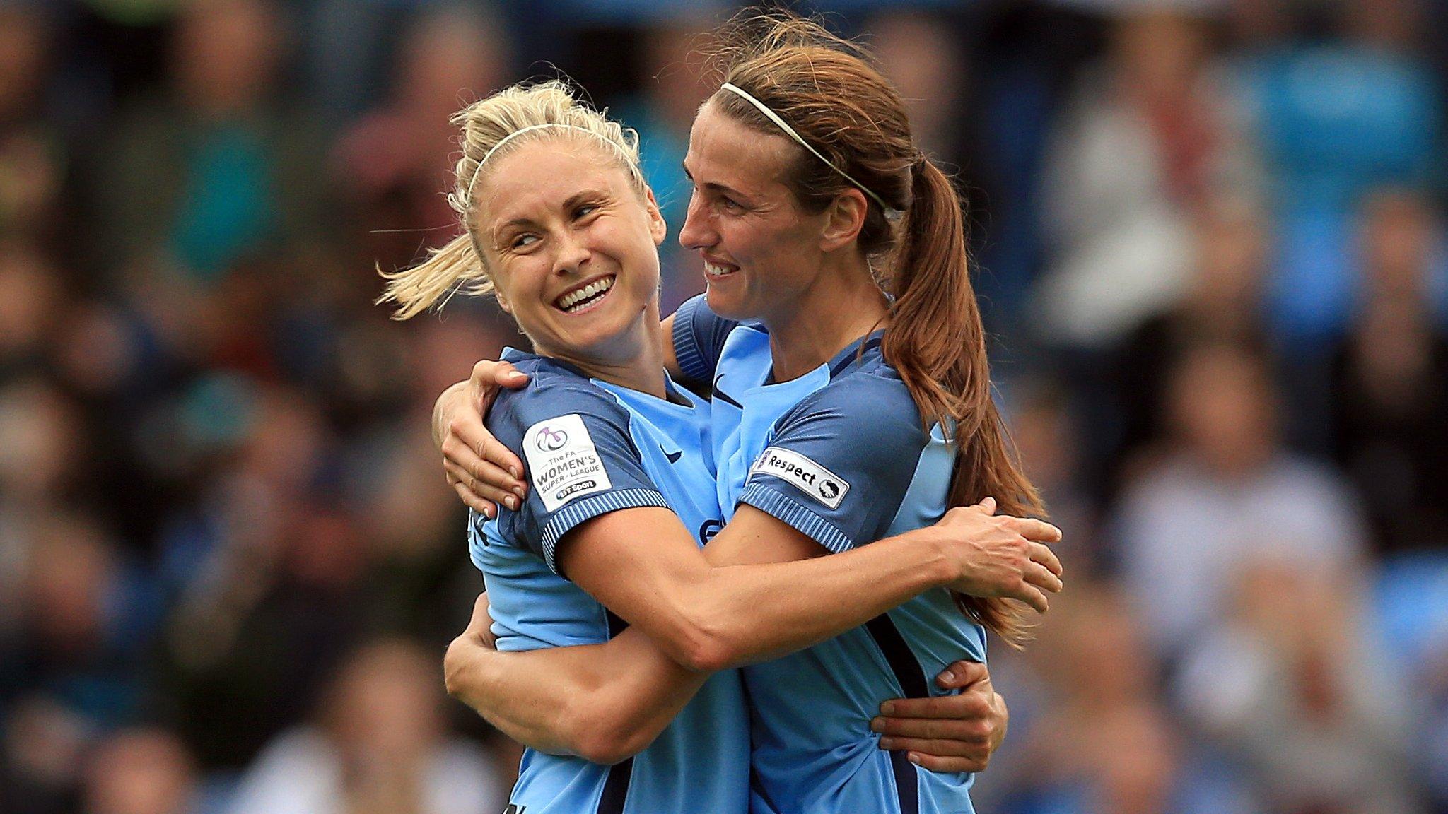 Steph Houghton and Jill Scott of Manchester City Ladies