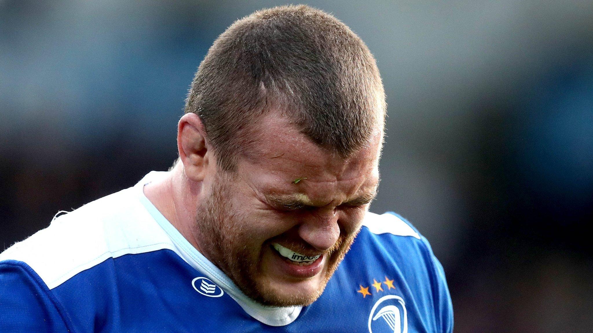 Jack McGrath grimaces as he is forced off in the early stages of Leinster's Pro12 semi-final defeat by the Scarlets