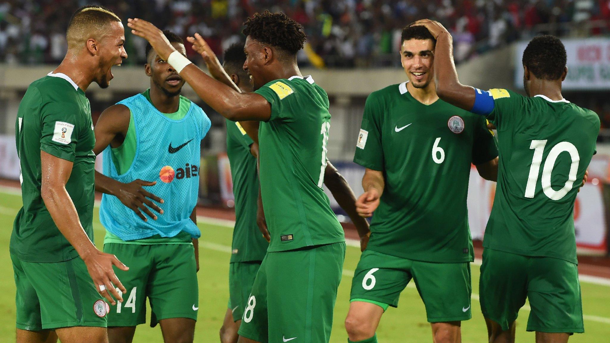 Nigeria celebrate qualifying for the 2018 World Cup