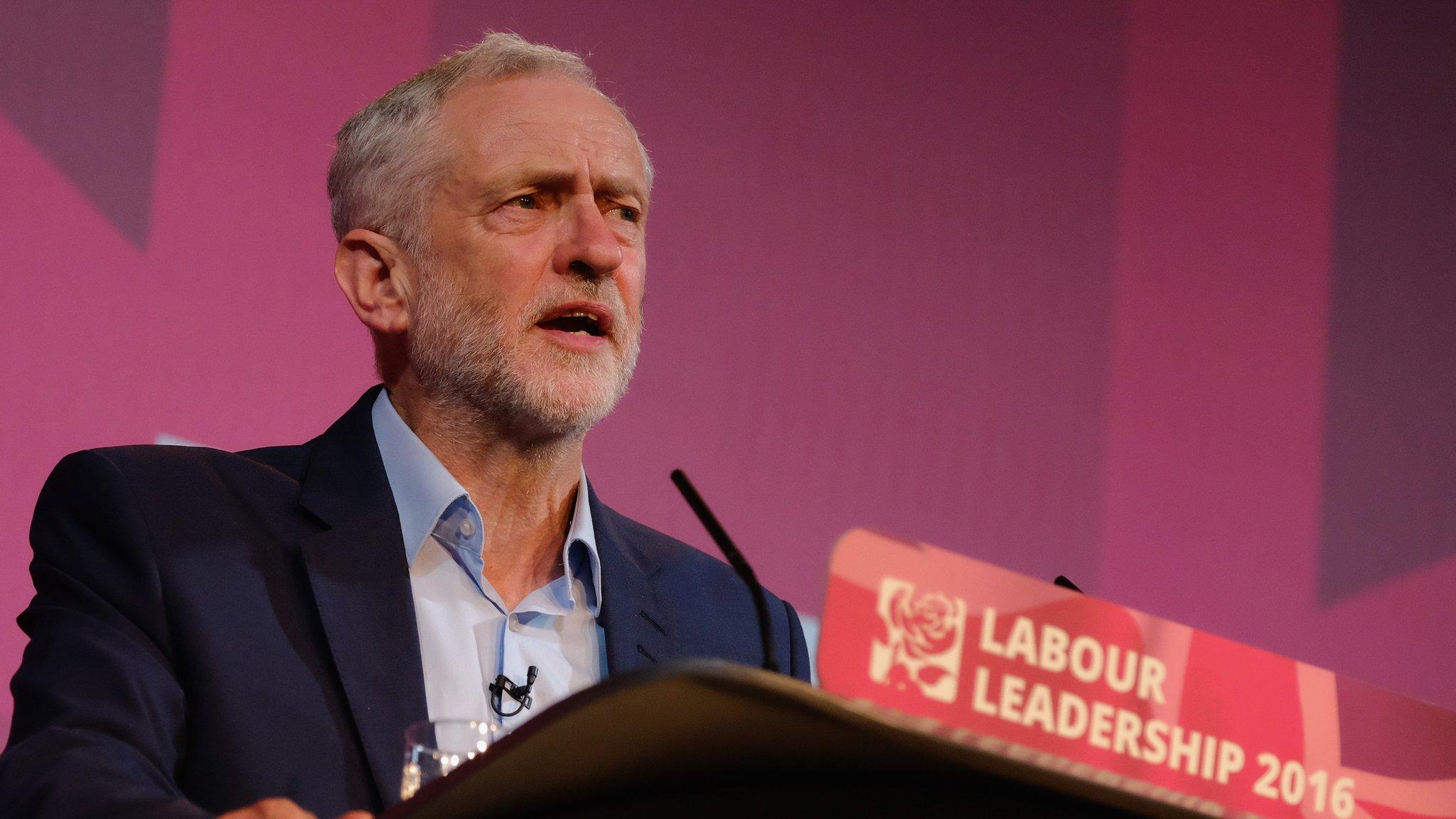 Jeremy Corbyn at leadership hustings