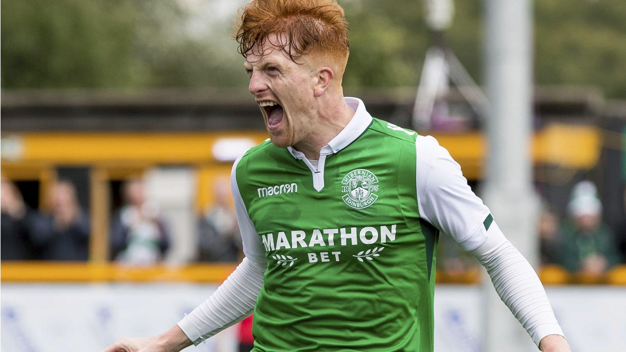 Simon Murray celebrates scoring one of his brace of goals