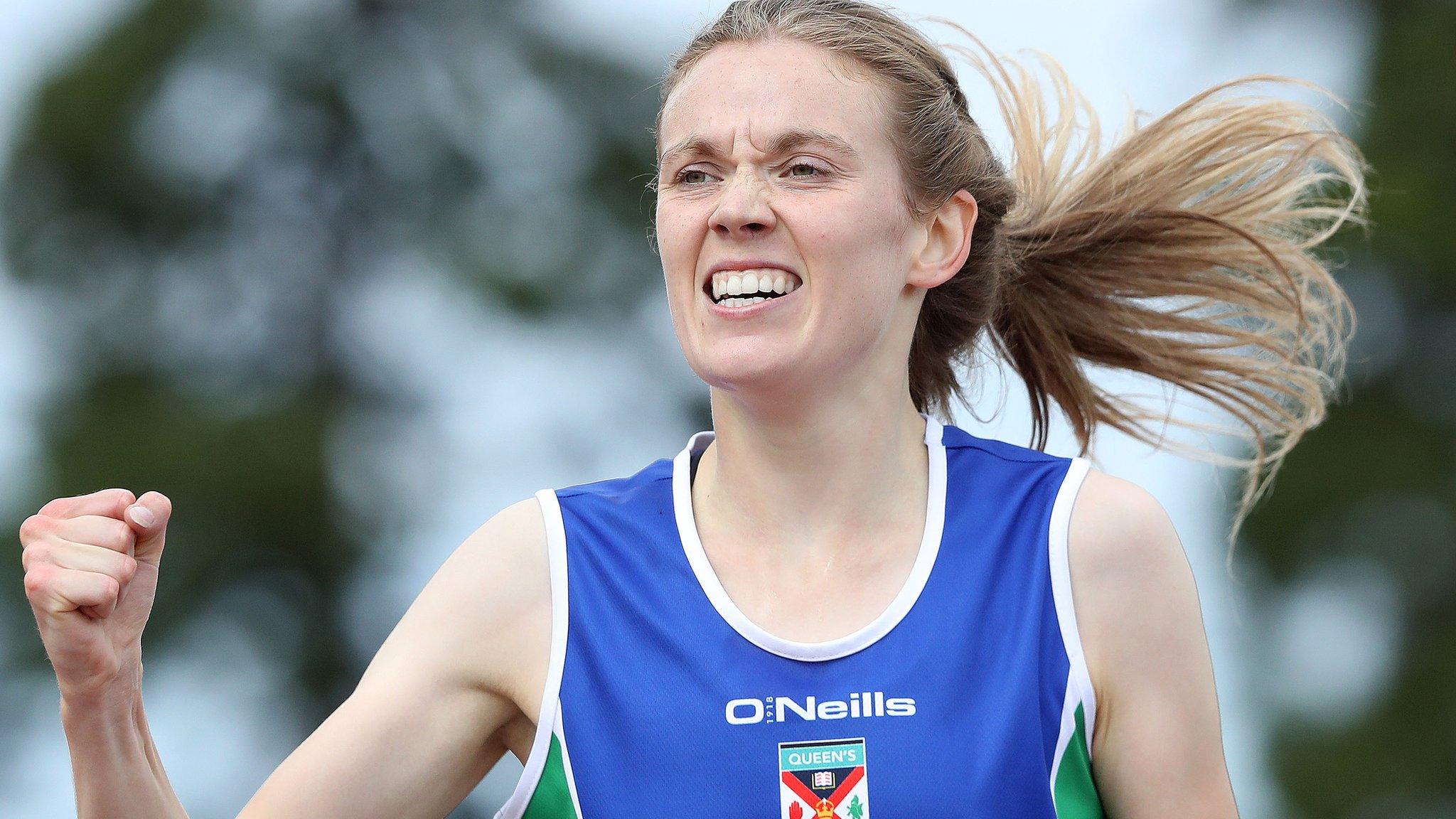 Emma Mitchell celebrates her Santry victory