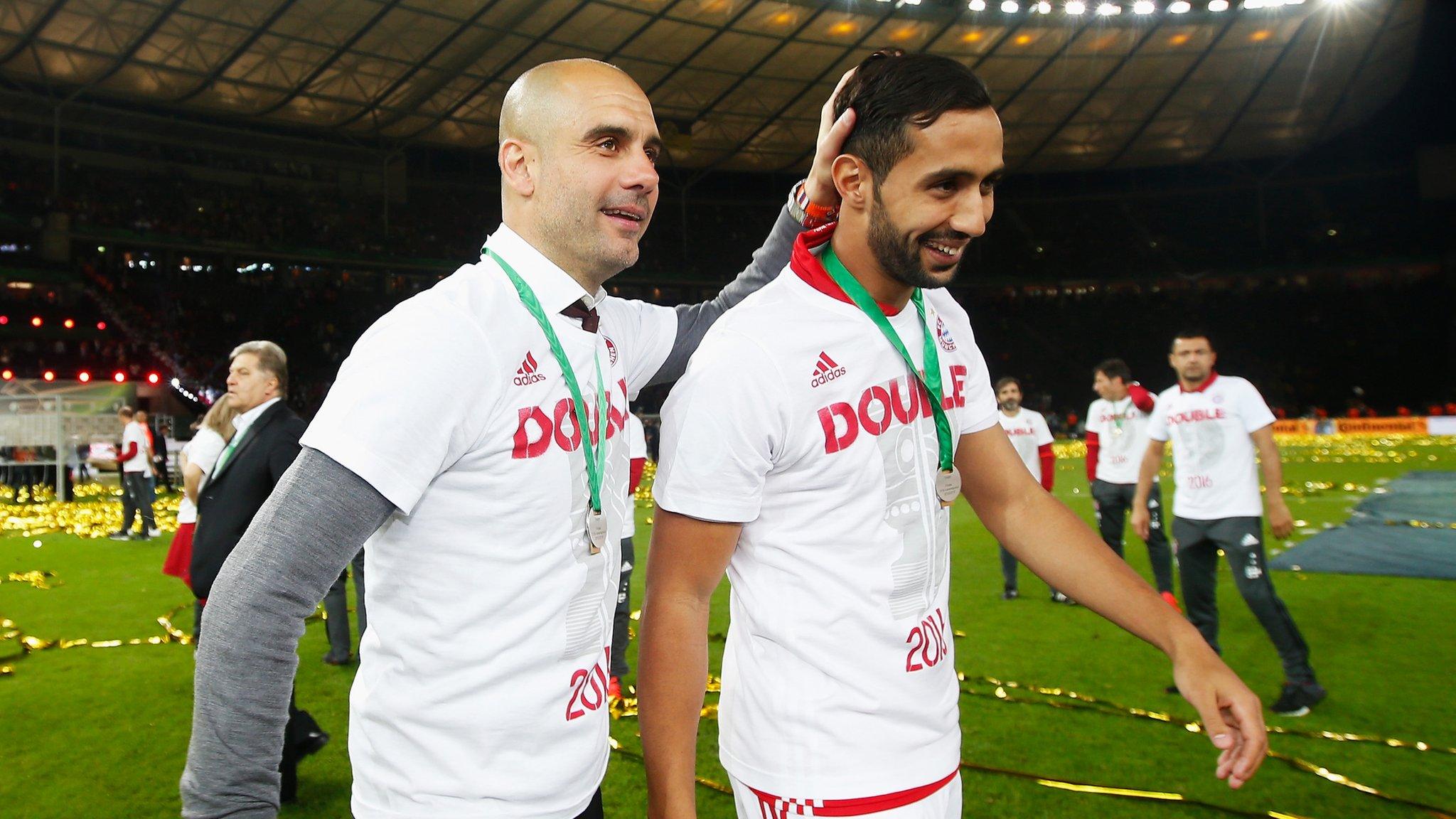 Pep Guardiola and Medhi Benatia