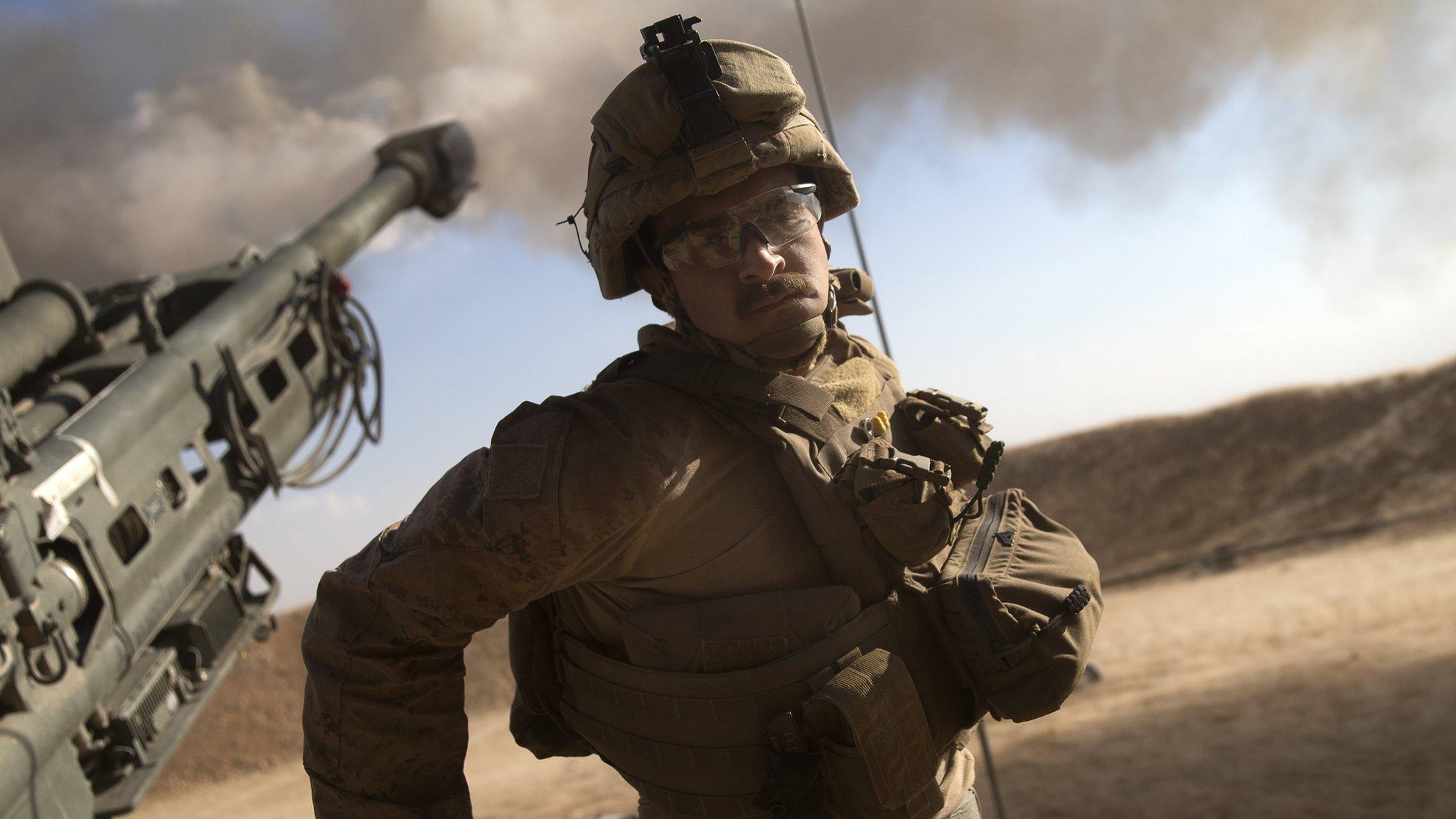 A US Marine fires an M777-A2 Howitzer in Syria, (1 June 2017)