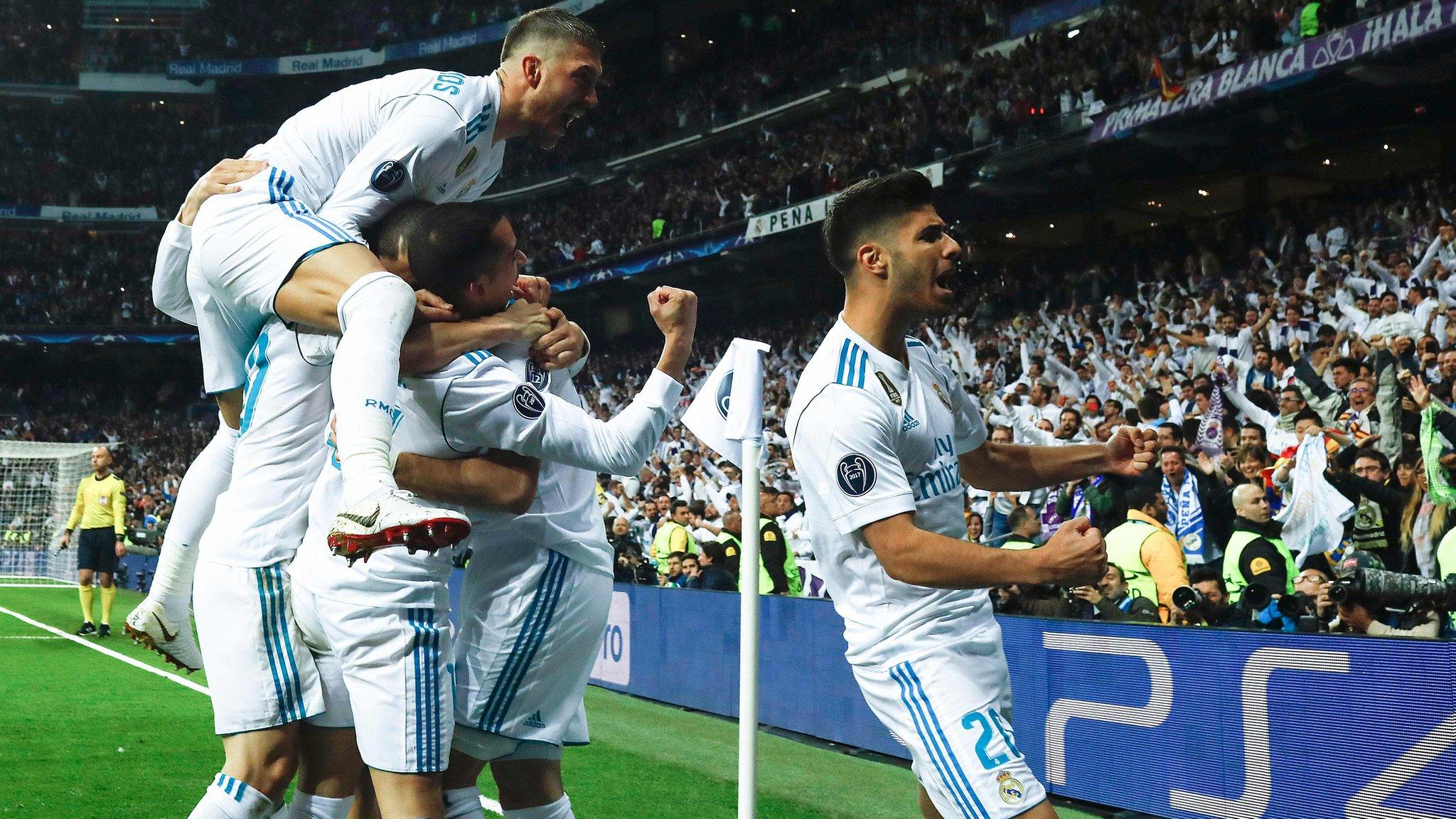 Real Madrid players celebrate