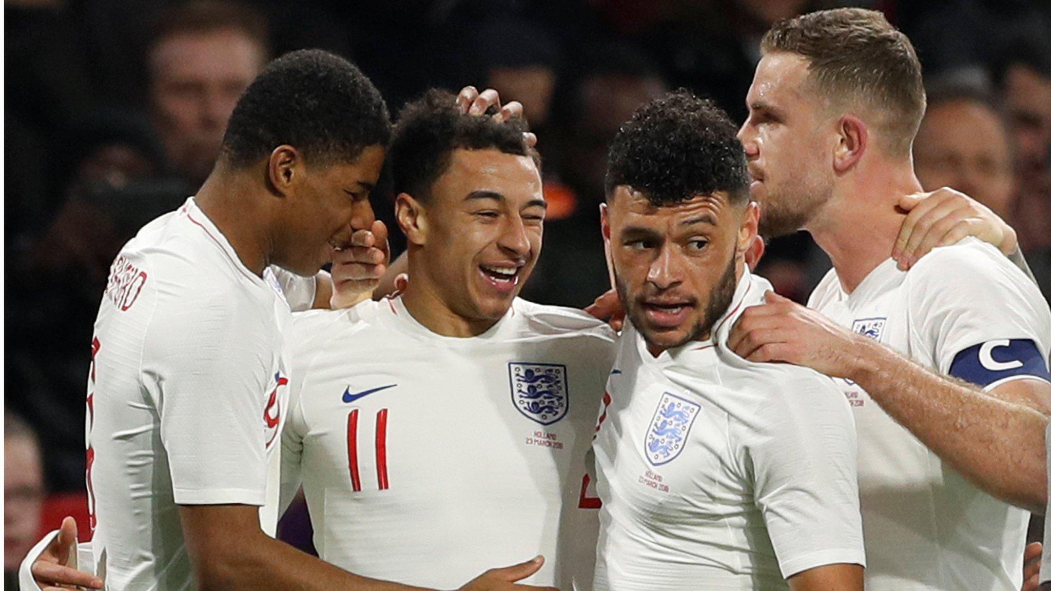 England players celebrate