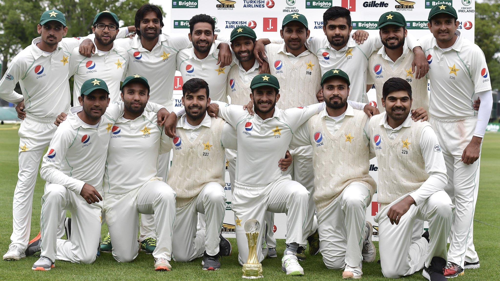 Pakistan with the Test series trophy