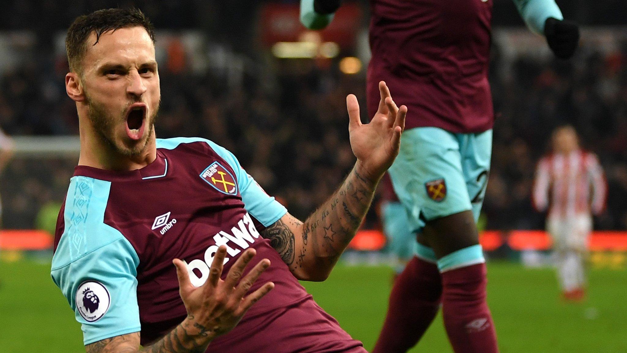 Marko Arnautovic celebrates his goal