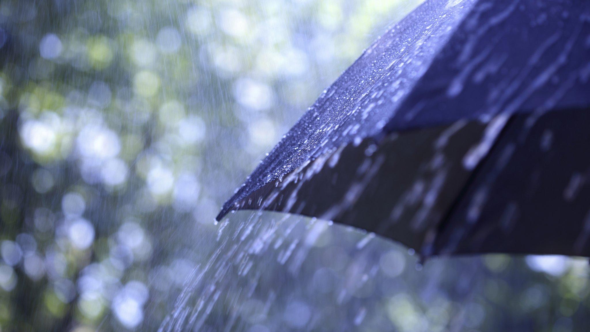 Umbrella in rain