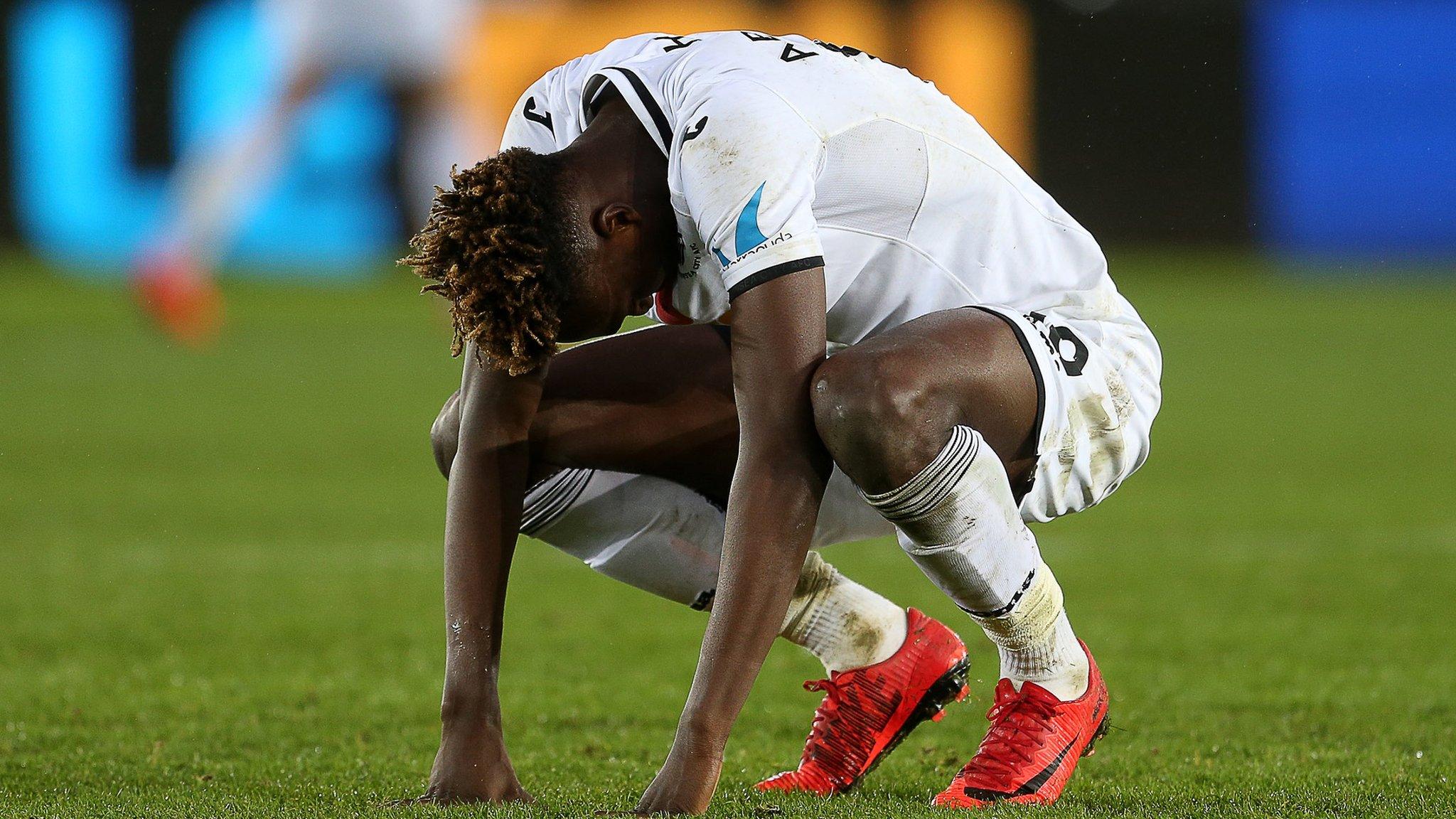 Swansea City's Tammy Abraham looks dejected