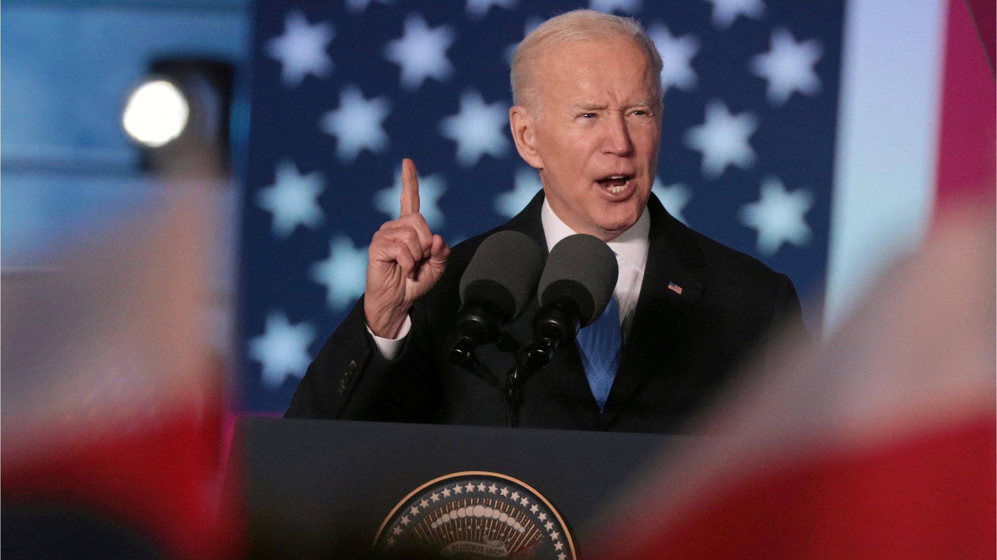 Joe Biden speaks in Warsaw